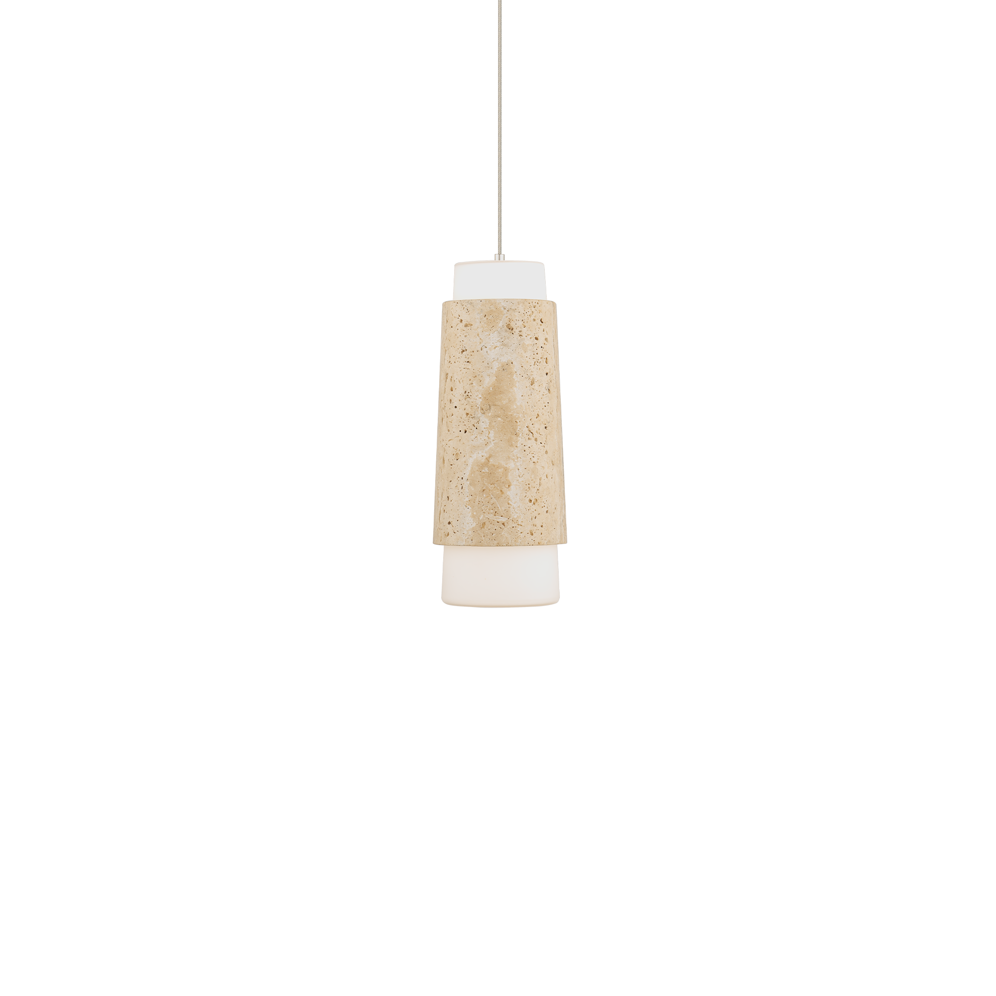Modern Forms Canada - PD-5513-40-WV/AB - LED Mini Pendant - Chauncey - Beige Travertine/Aged Brass
