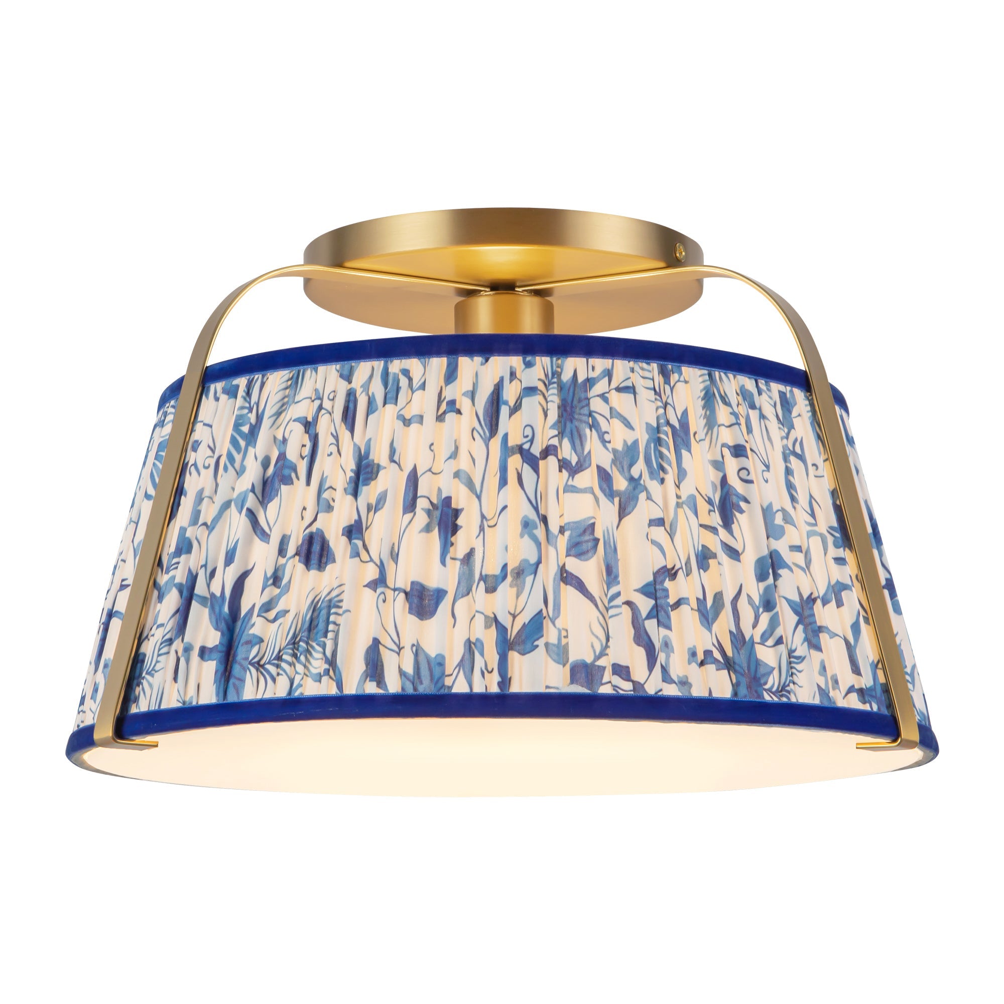 Alora Canada - SF675213BGBL - One Light Semi-Flush Mount - Scout - Brushed Gold/Blue Linen