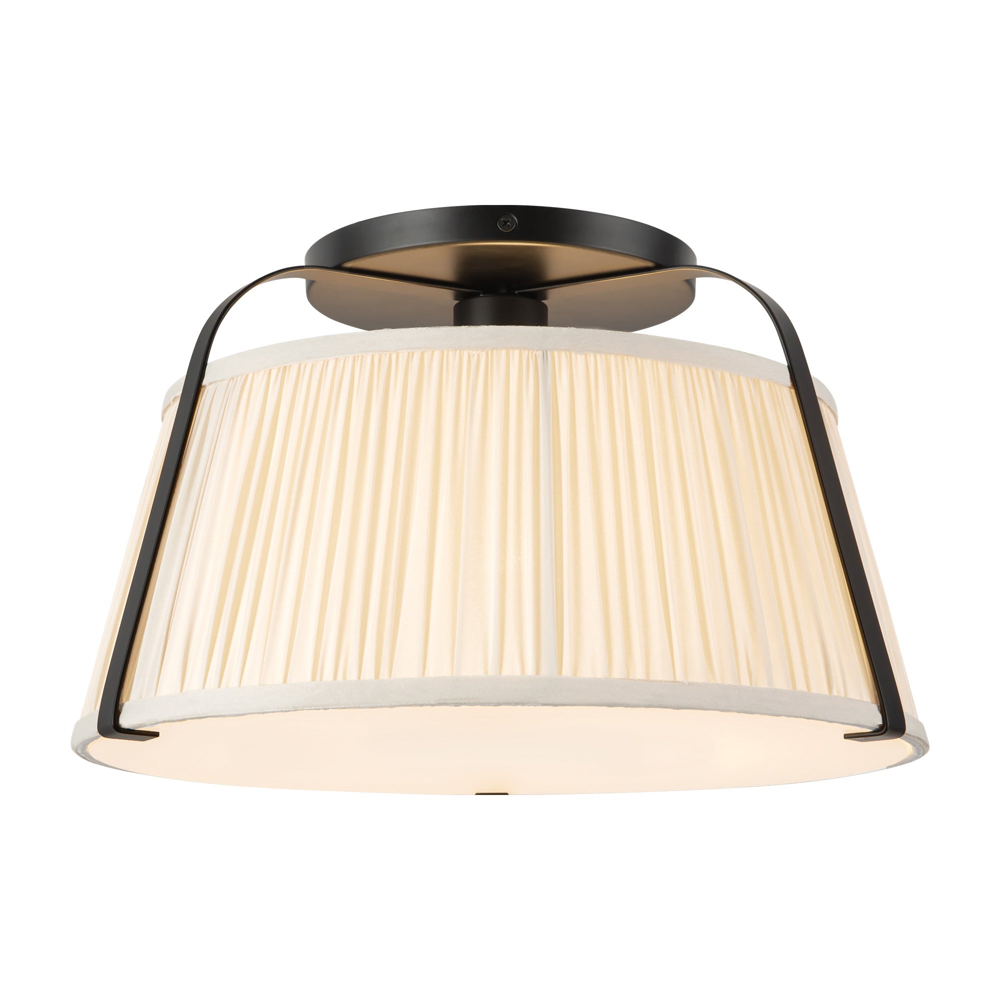 Alora Canada - SF675213MBGL - One Light Semi-Flush Mount - Scout - Matte Black/Green Linen