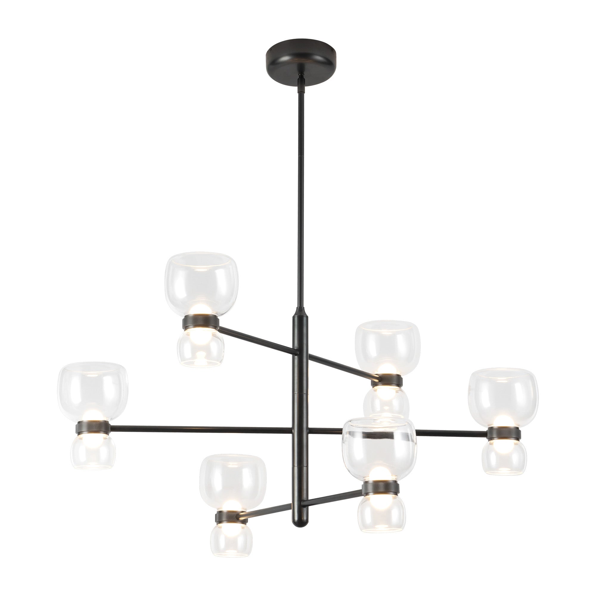 Alora Canada - CH310336VBCL - LED Chandelier - Sutton - Vintage Brass/Clear Glass
