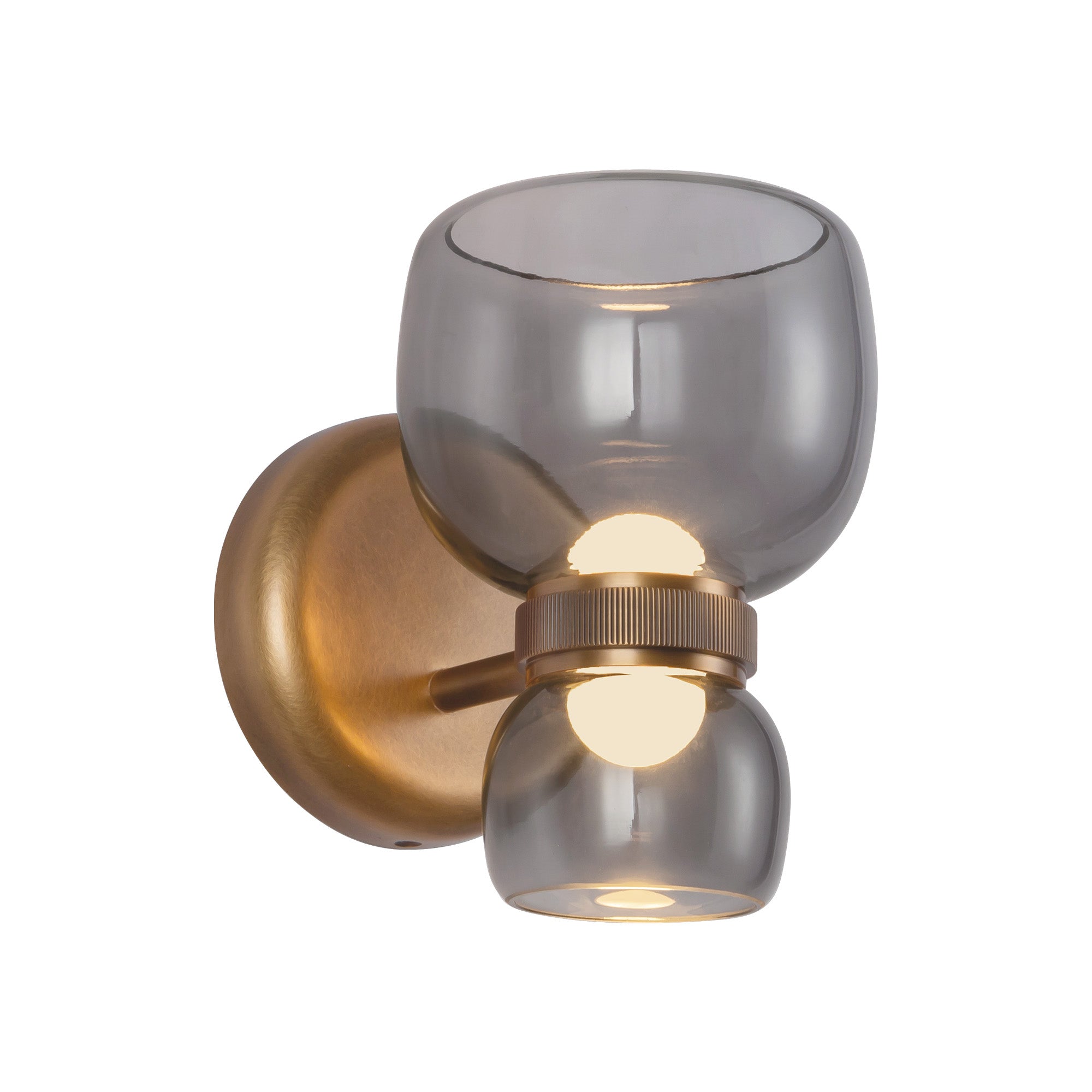 Alora Canada - WV310205VBSM - LED Bathroom Vanity - Sutton - Vintage Brass/Smoked Glass