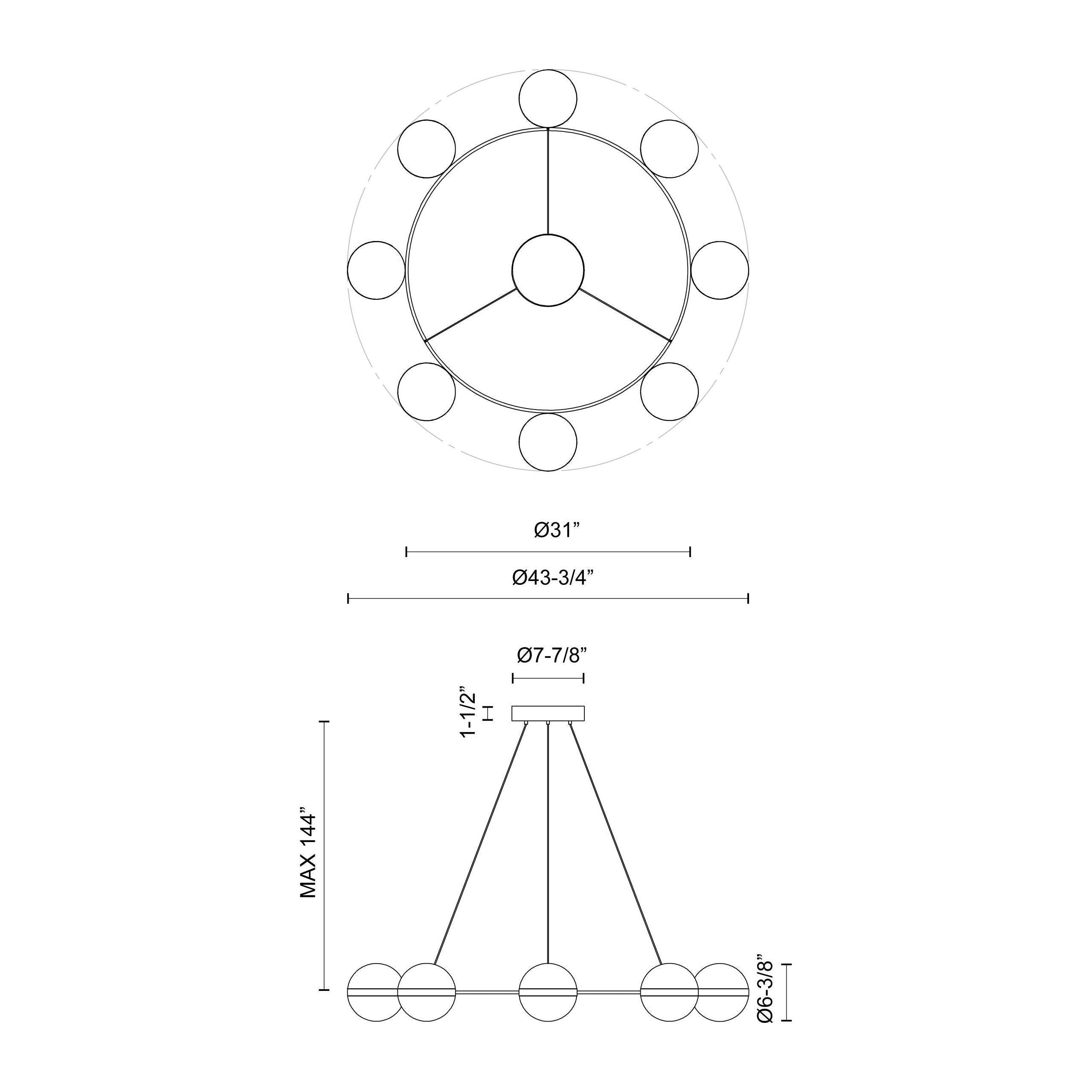 Alora Lighting - Tagliato LED Chandelier - CH302006MBBG - Canada Light Shop