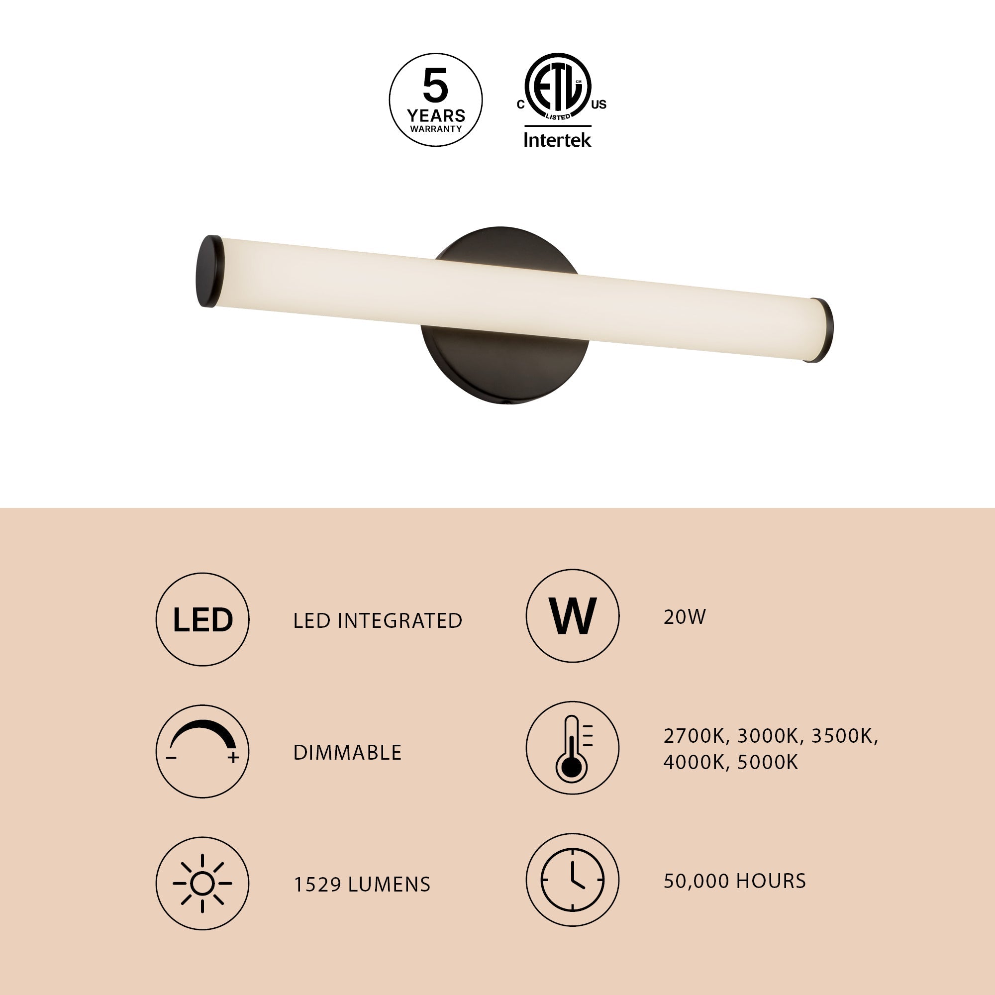 Kuzco Lighting WS18-044A Tectra Vanity & Wall Light