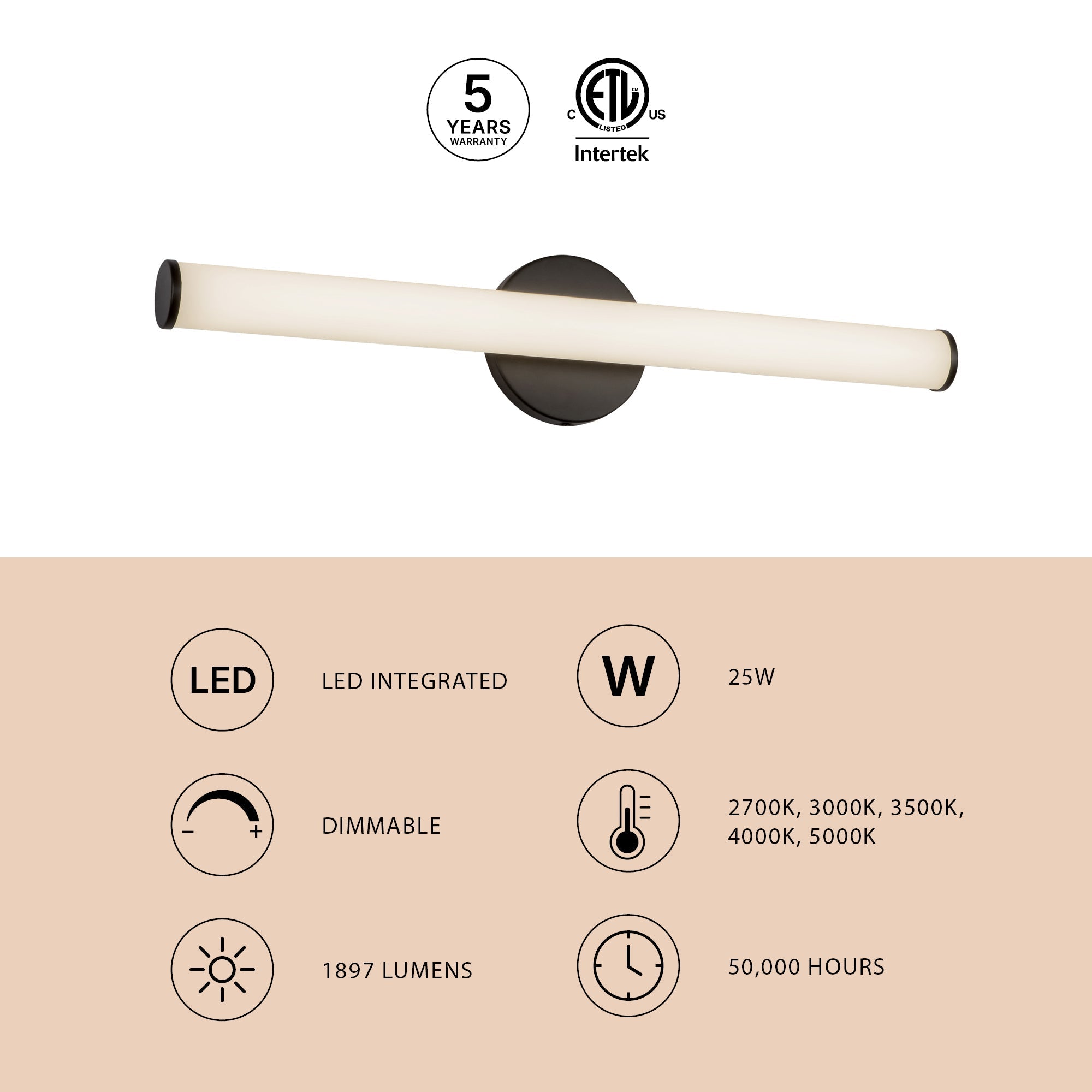 Kuzco Lighting WS24-044A Tectra Vanity & Wall Light