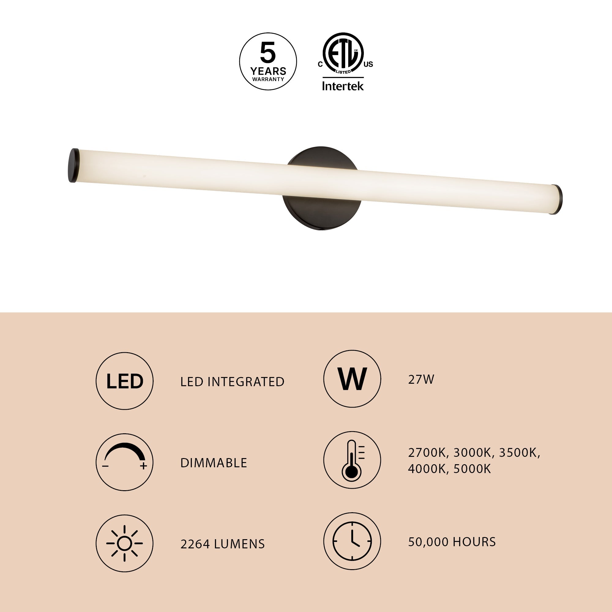 Kuzco Lighting WS30-044A Tectra Vanity & Wall Light