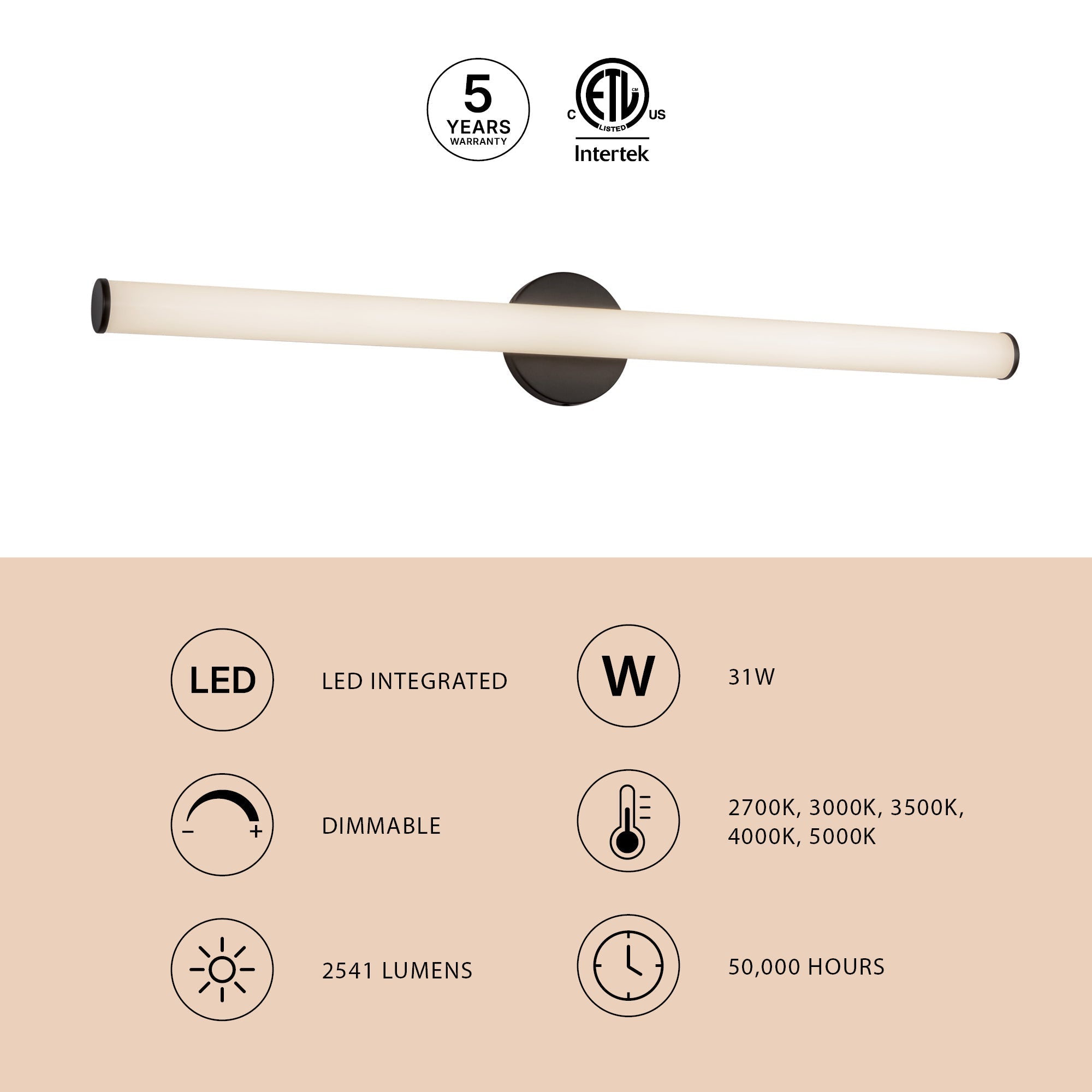 Kuzco Lighting WS36-044A Tectra Vanity & Wall Light