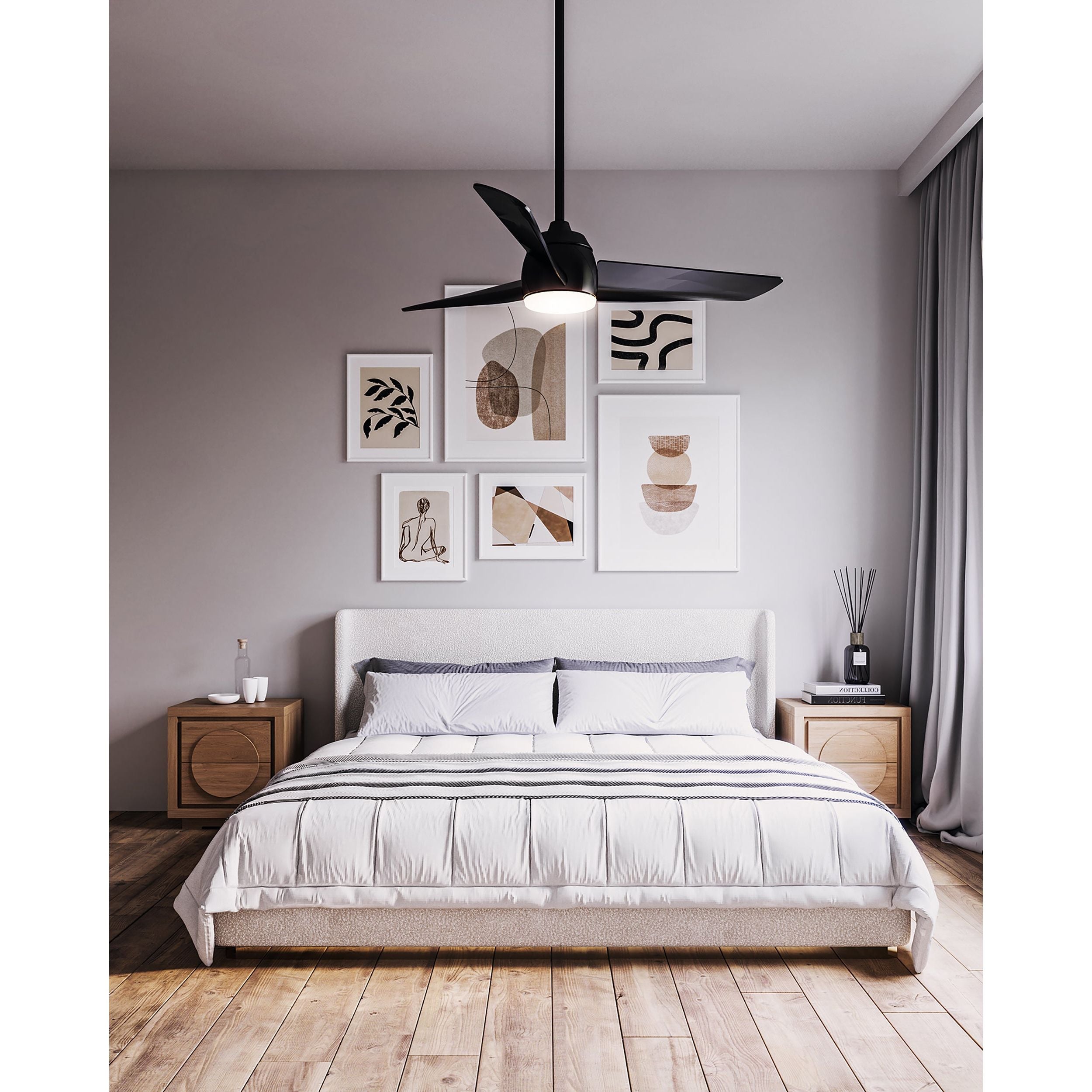Kuzco Lighting CF91954-BN/WH Thalia Ceiling Fan