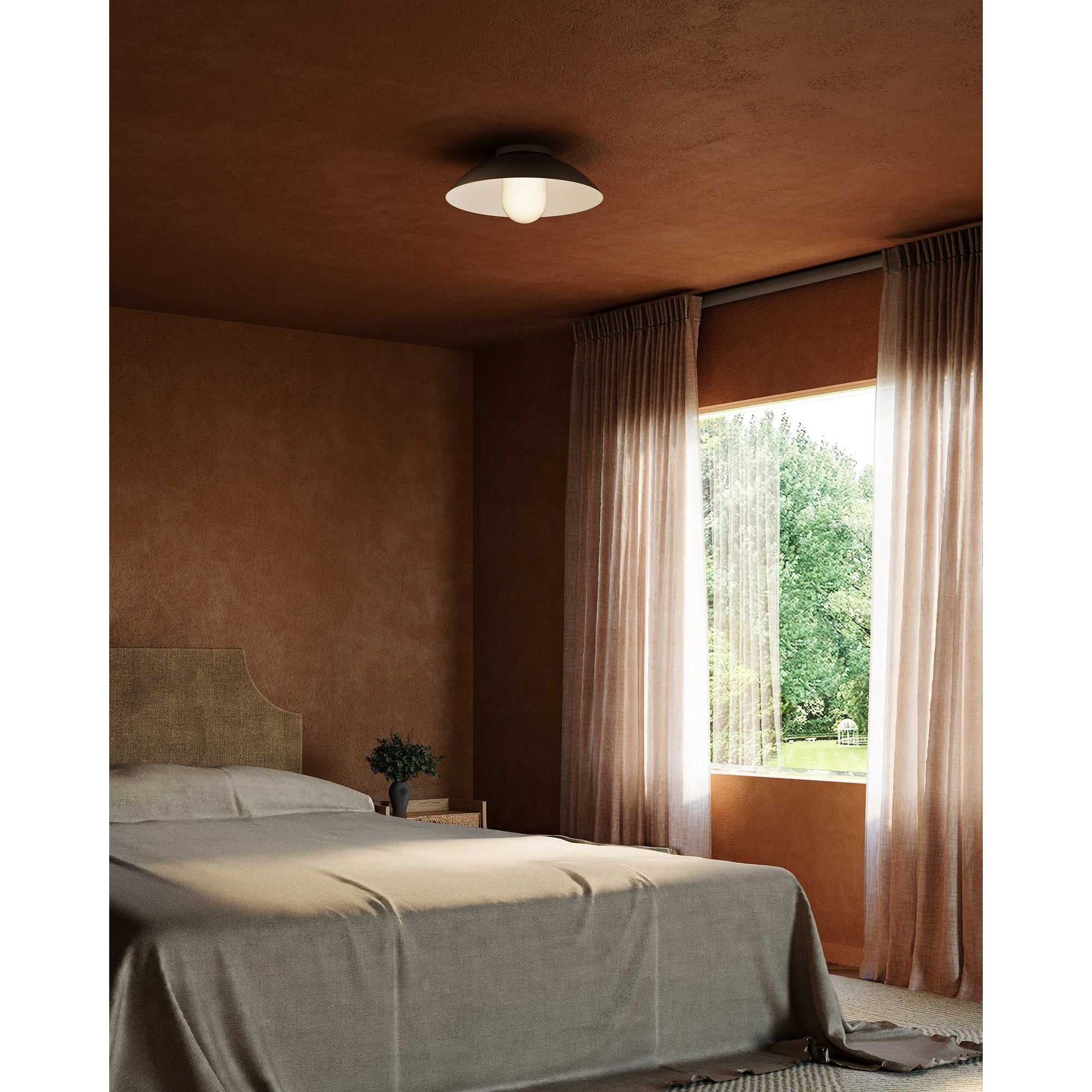 Kuzco Canada - SF10814-VB/OP - One Light Semi-Flush Mount - Umbra - Vintage Brass/Opal Glass