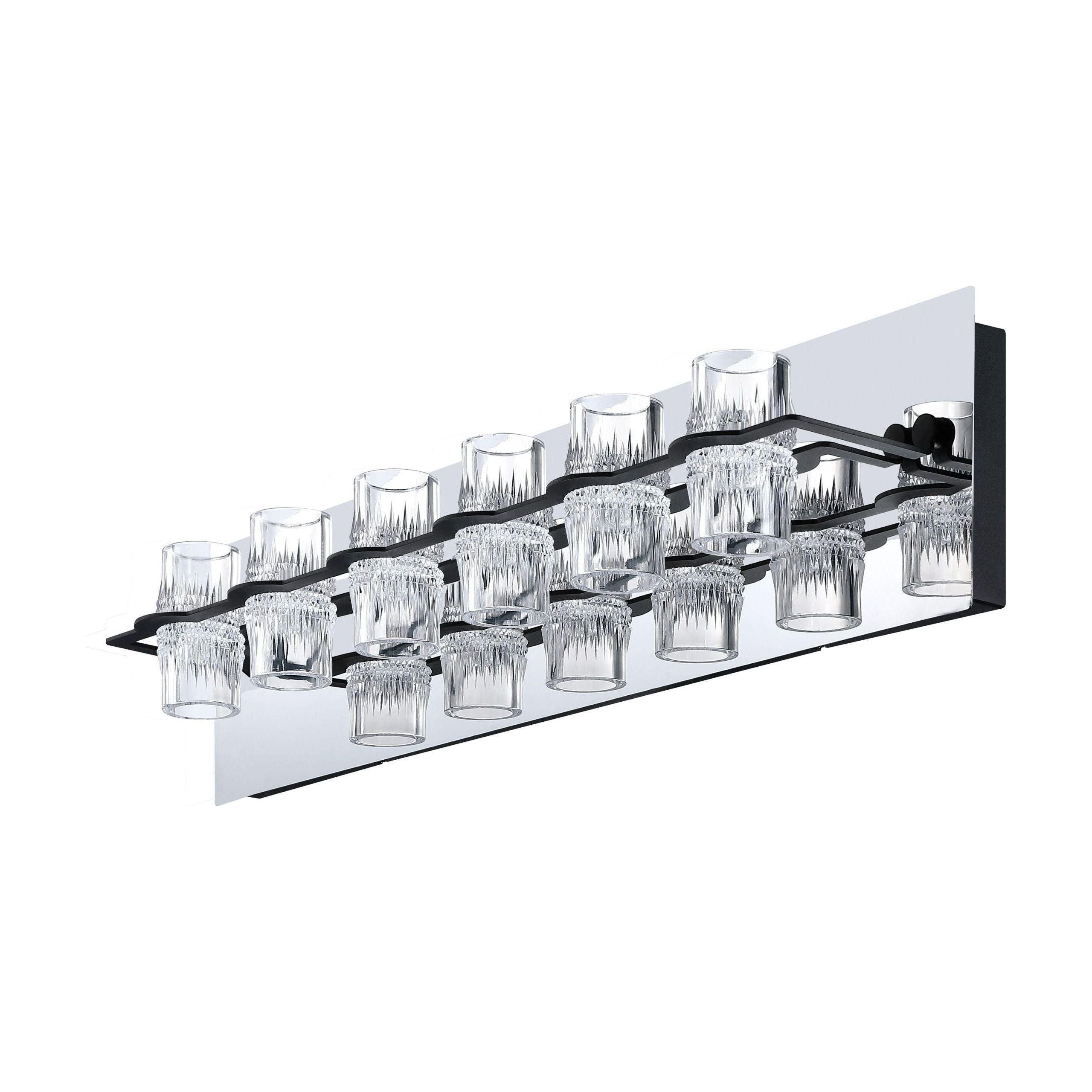 Kendal Lighting - Waterford LED Vanity Light - VF8300-6L-CH/BLK - Canada Light Shop