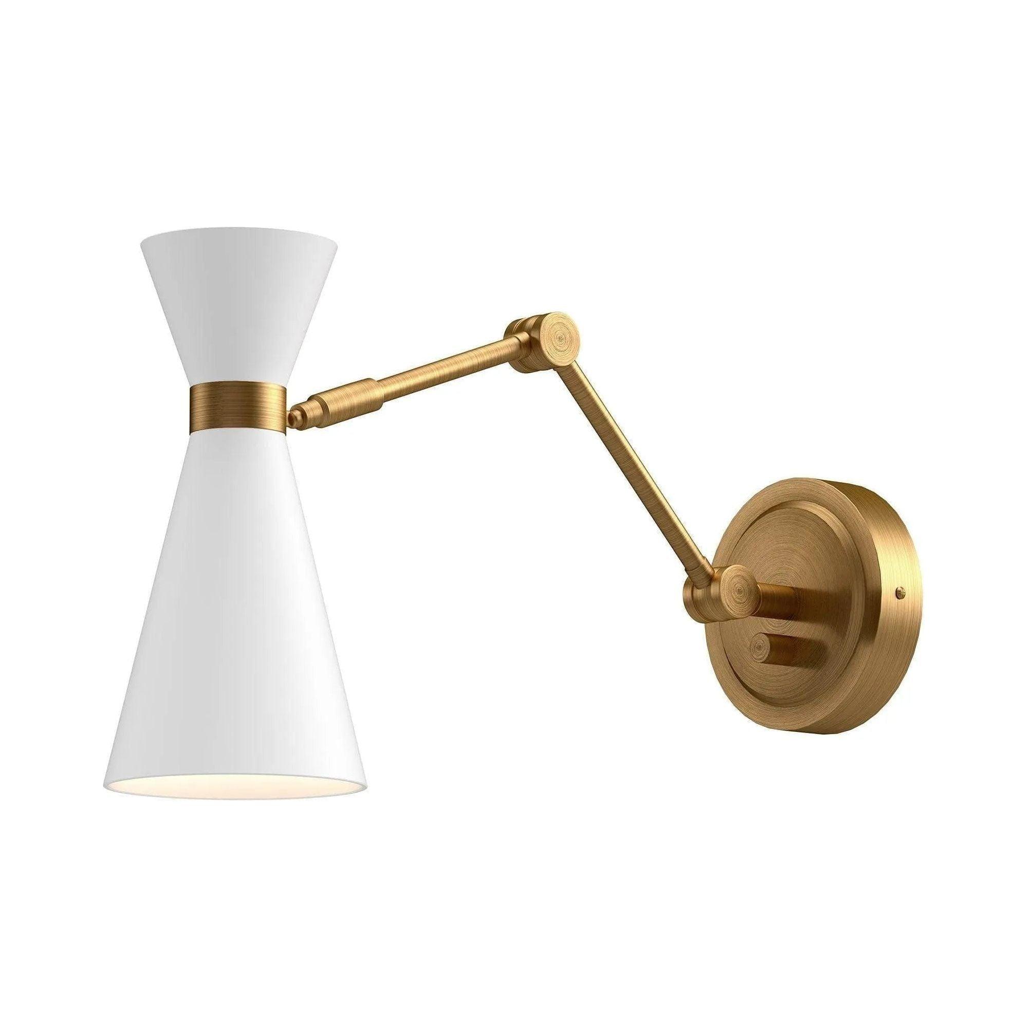 Alora Lighting - Blake Articulating Wall Sconce - WV574524WHAG - Canada Light Shop