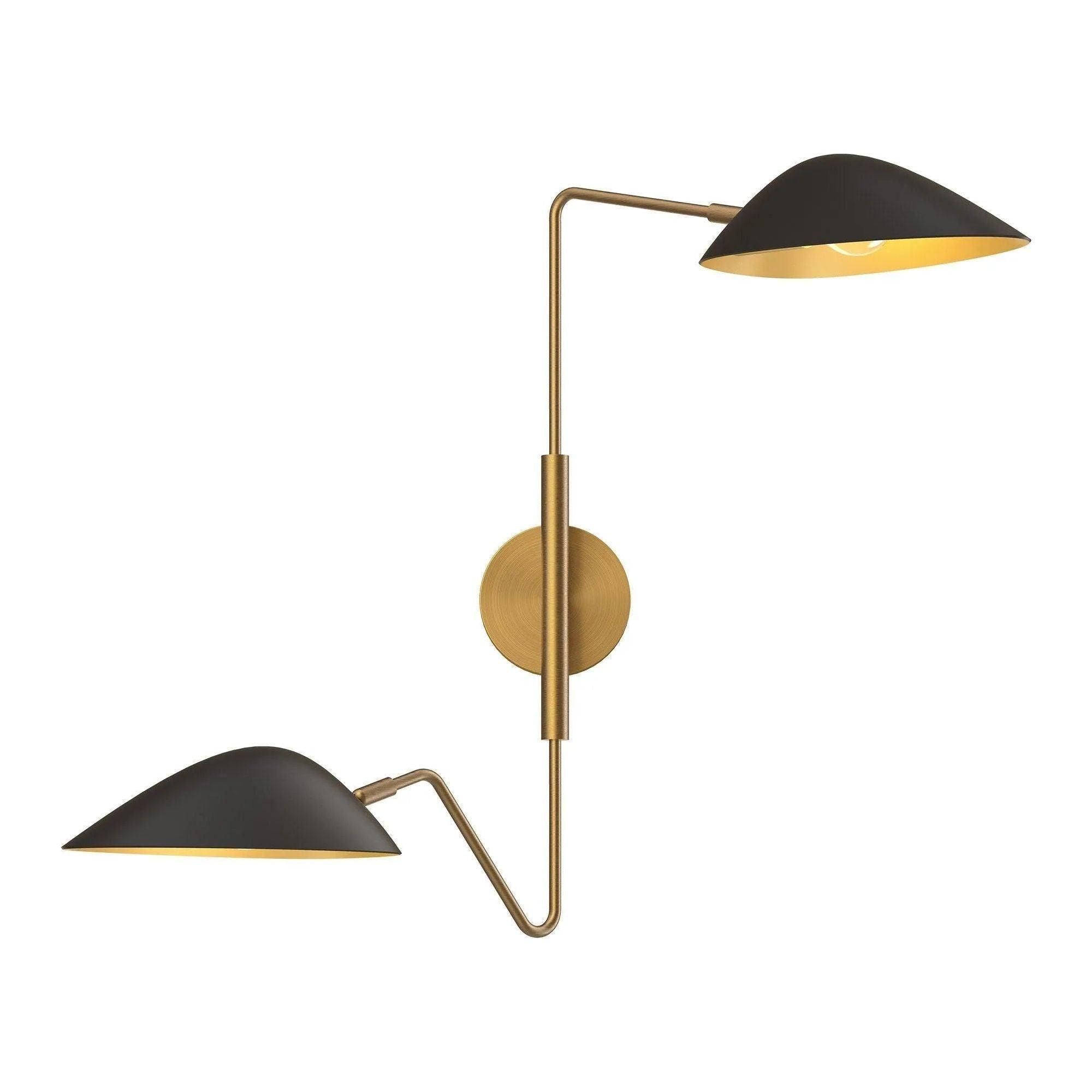 Alora Lighting - Oscar Double Wall-Swing Sconce - WV550224MBAG - Canada Light Shop