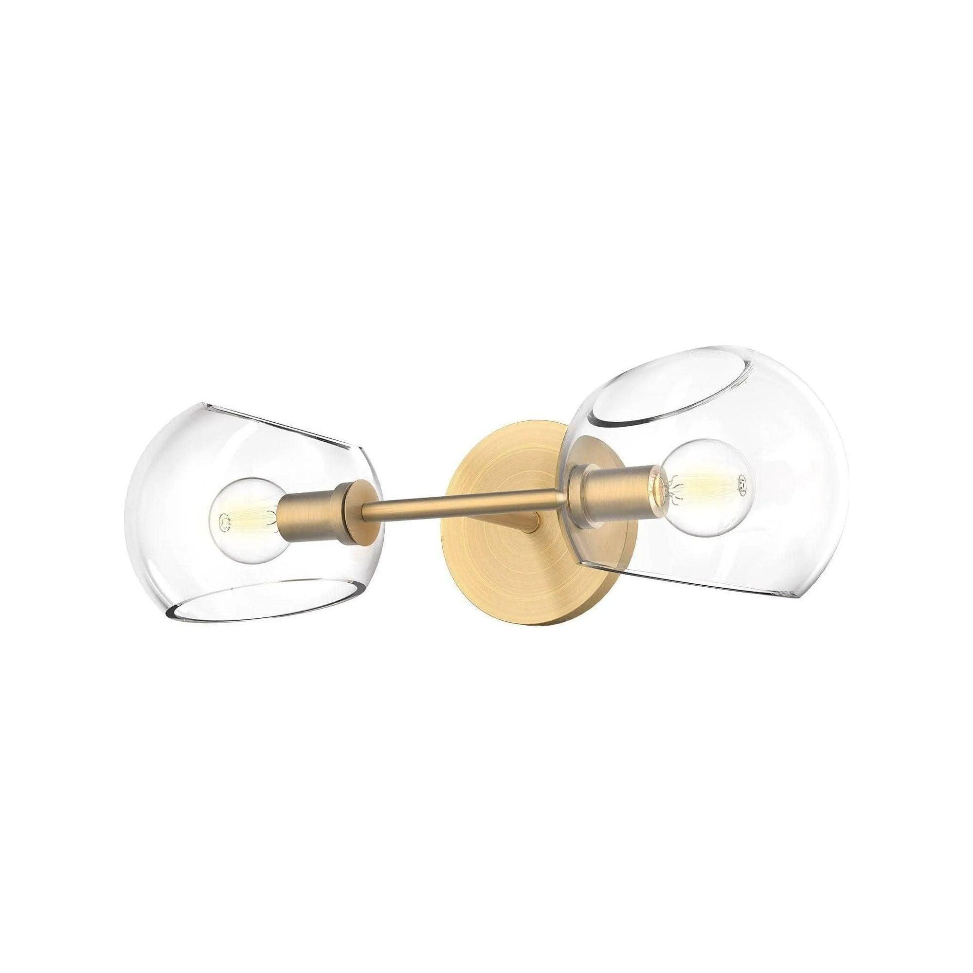 Alora Lighting - Willow Double Wall Sconce - WV548217BGCL - Canada Light Shop