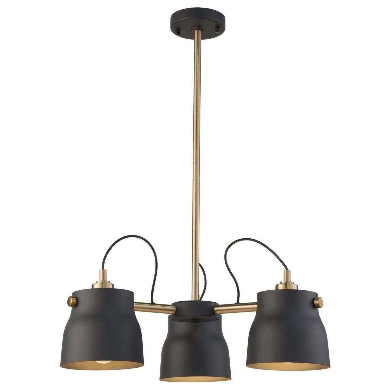Artcraft Lighting - Euro Industrial Three Light Chandelier - AC11363VB - Canada Light Shop