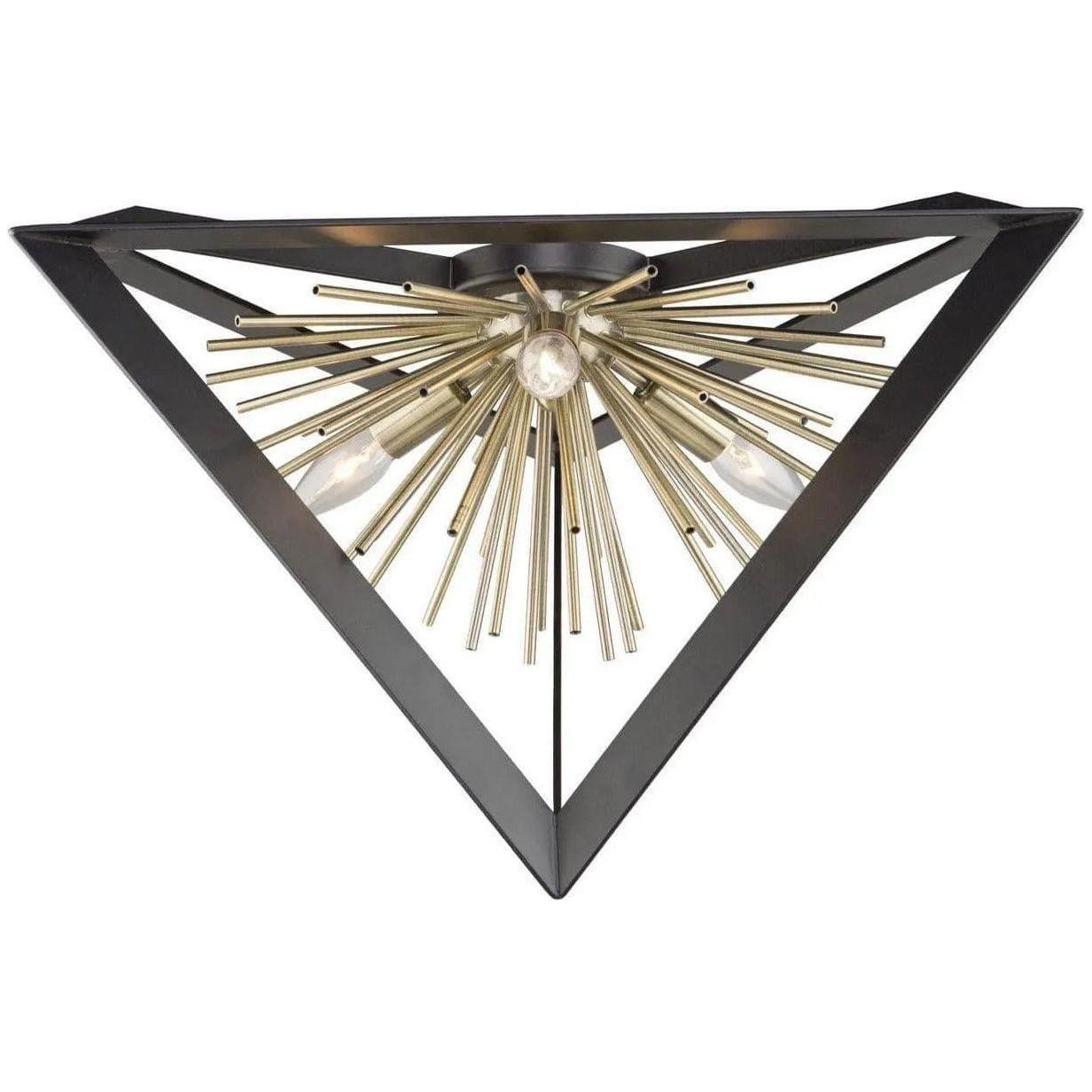 Artcraft Lighting - Sunburst Three Light Flush Mount - AC11442 - Canada Light Shop