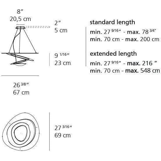 Artemide - Pirce Suspension - 1256118A - Canada Light Shop