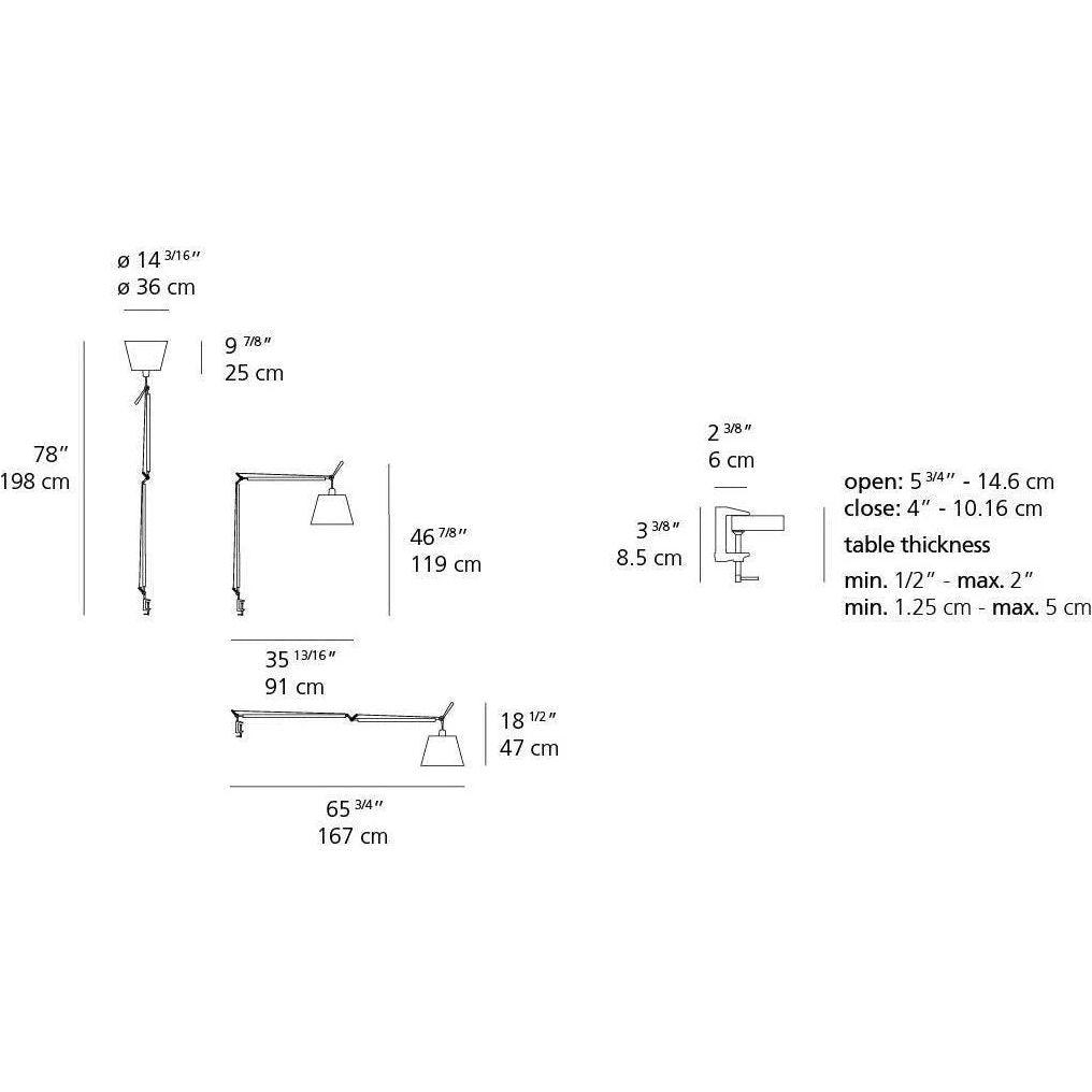 Artemide - Tolomeo Mega Table Clamp Light - TLM0000 - Canada Light Shop