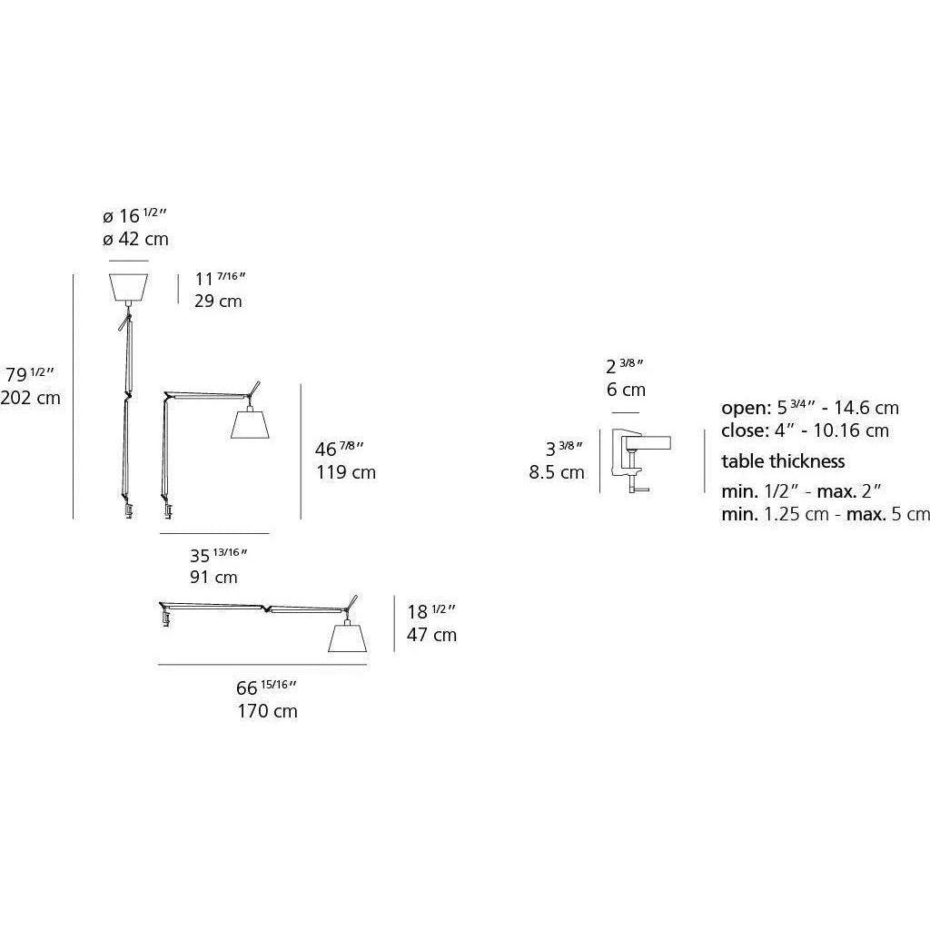 Artemide - Tolomeo Mega Table Clamp Light - TLM0000 - Canada Light Shop