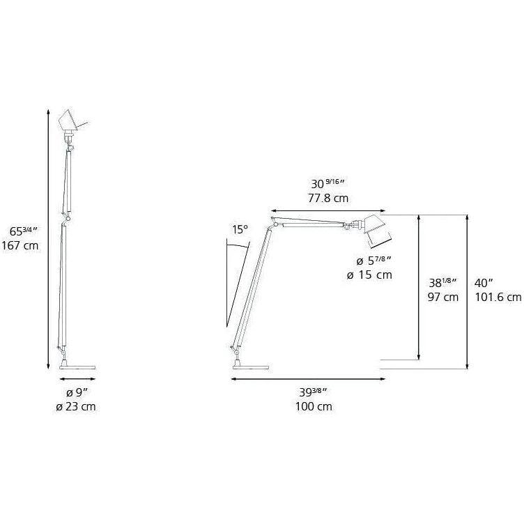 Artemide - Tolomeo Reading Floor Lamp - TLR0100 - Canada Light Shop