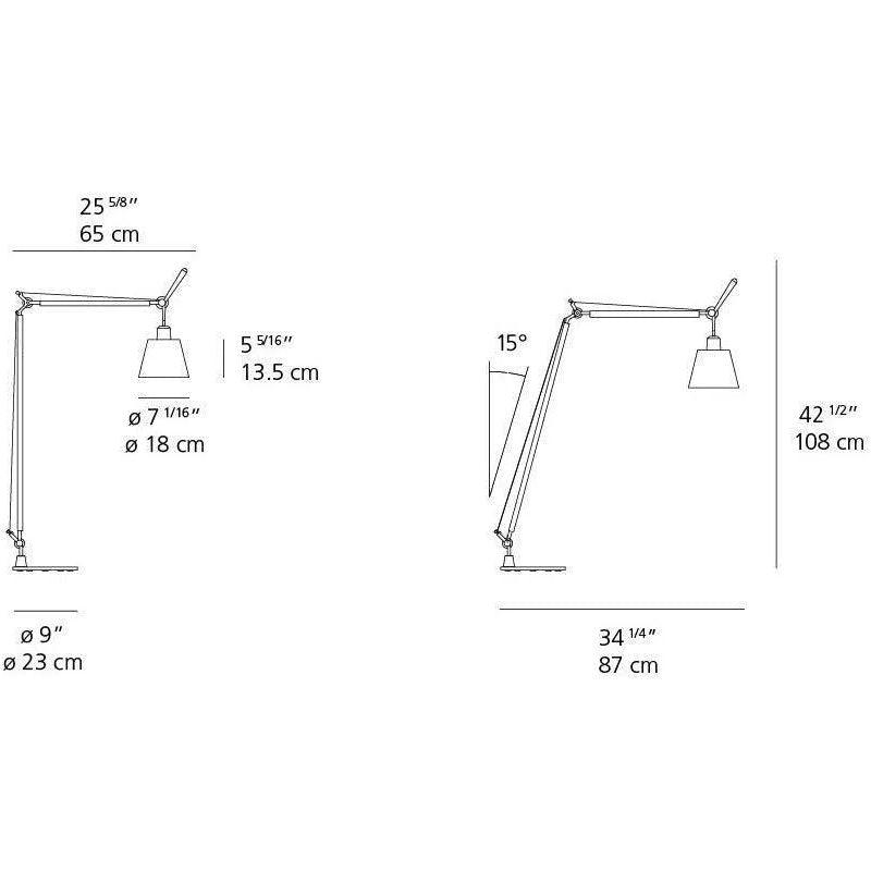 Artemide - Tolomeo Reading Shade Floor Lamp - TLS0100 - Canada Light Shop