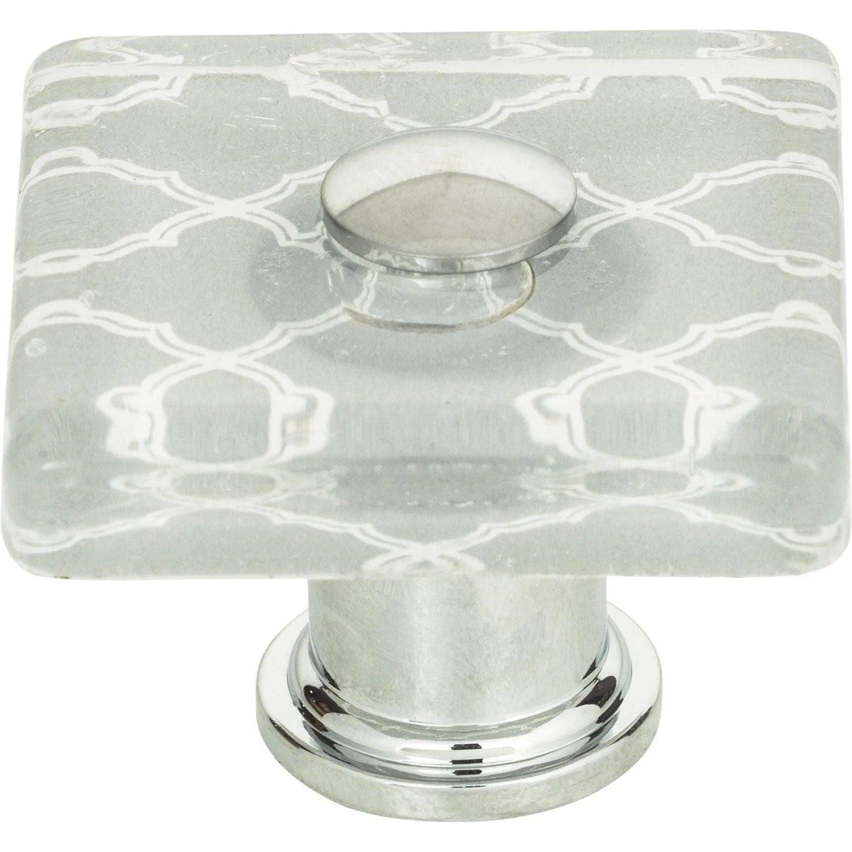 Atlas Homewares - Quatrefoil Glass Square Knob - 3234-CH - Canada Light Shop
