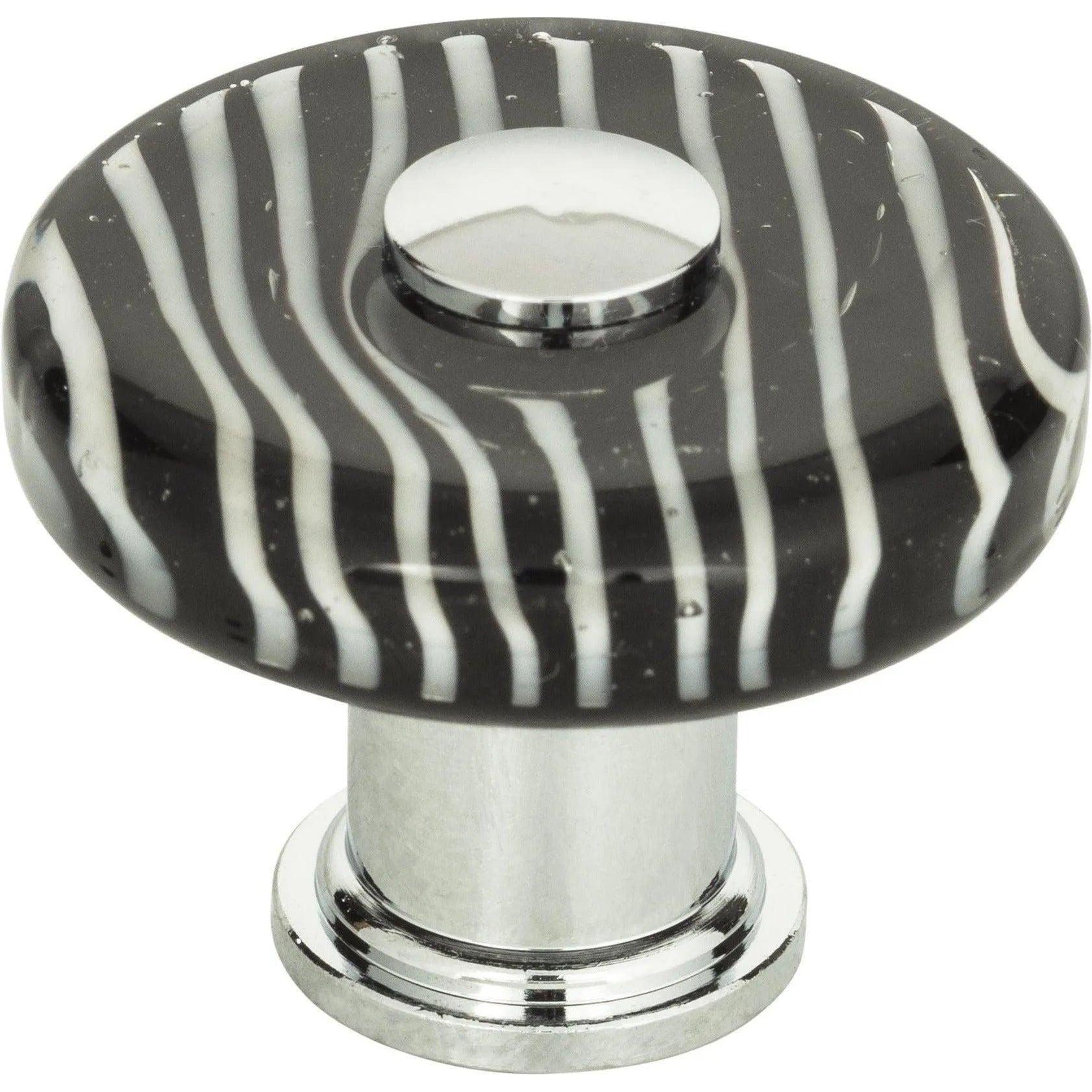Atlas Homewares - Zebra Glass Round Knob - 3224-CH - Canada Light Shop