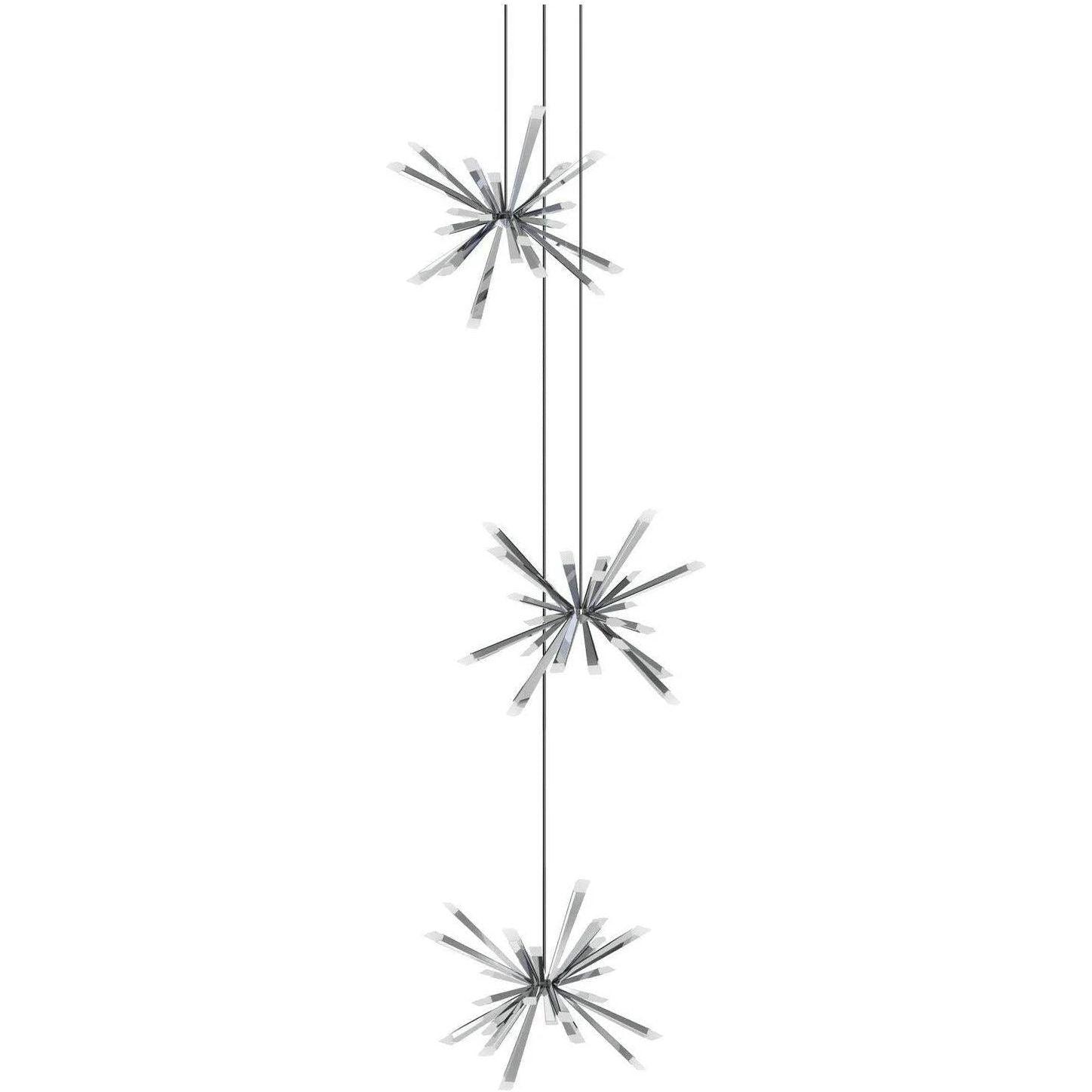 BlackJack Lighting - Starburst Triple Chandelier - STB-T29-PC-27U-30K - Canada Light Shop