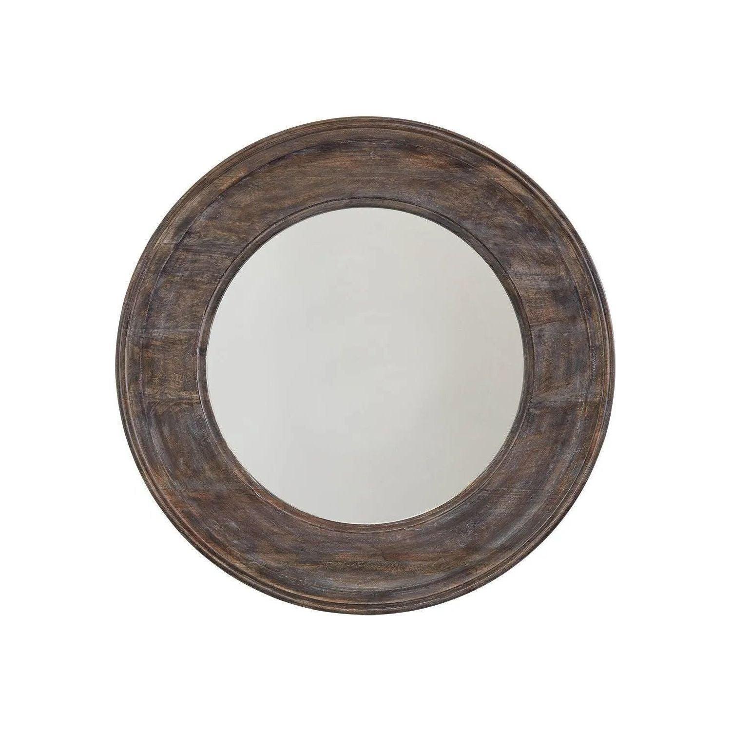 Capital Lighting Fixture Company - 36" Round Black Wash Mango Wood Mirror - 734002MM - Canada Light Shop
