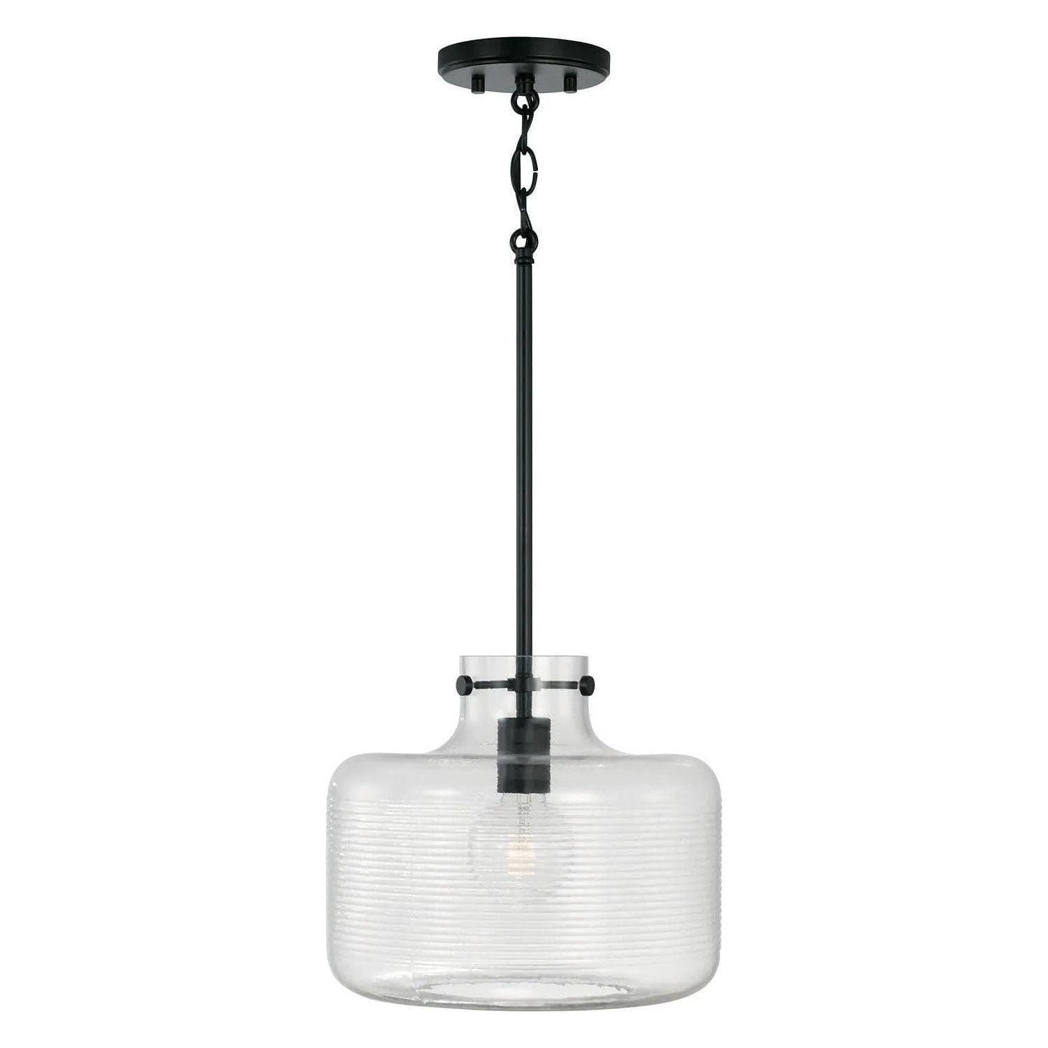 Capital Lighting Fixture Company - Brighton Ribbed Glass Pendant - 342511MB - Canada Light Shop