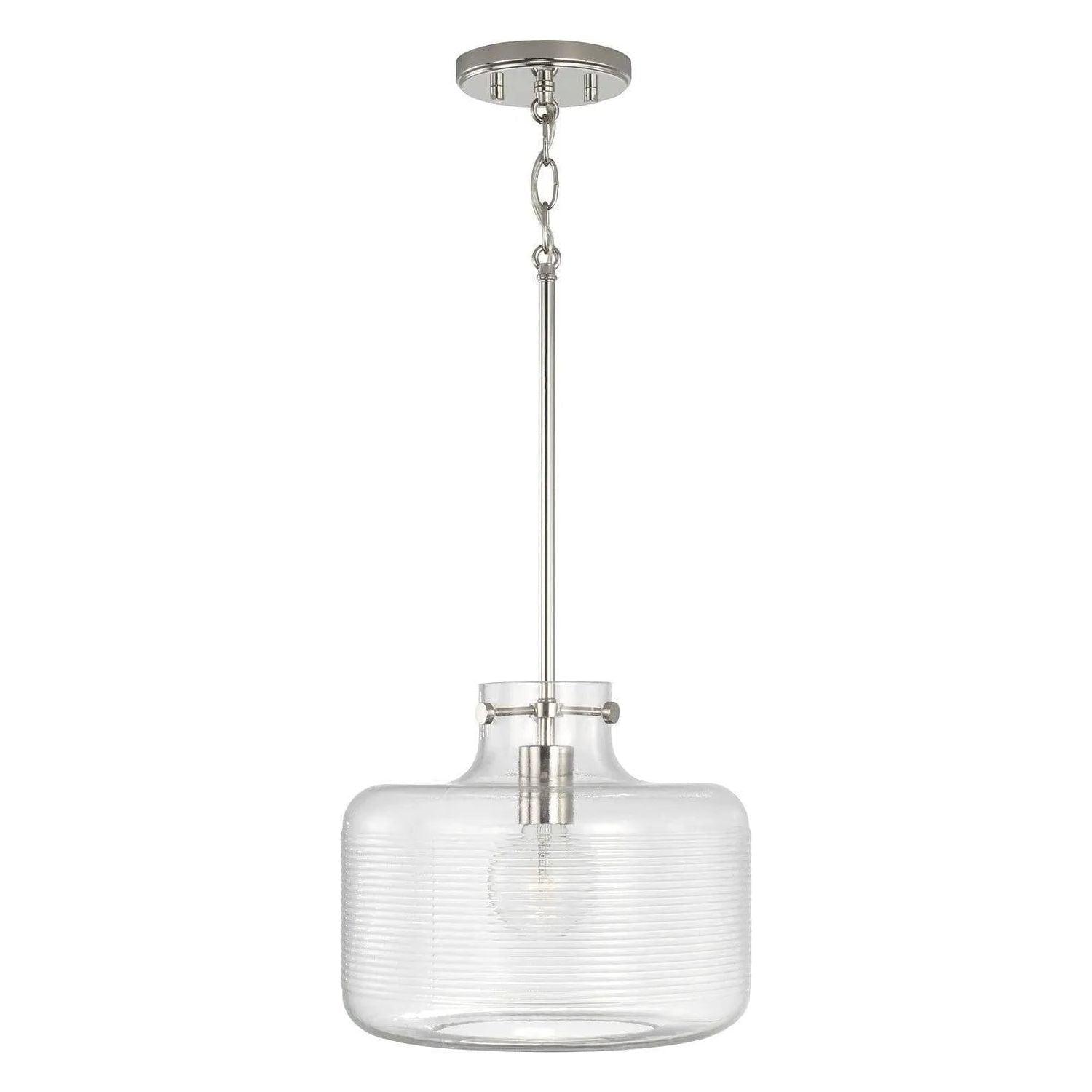Capital Lighting Fixture Company - Brighton Ribbed Glass Pendant - 342511PN - Canada Light Shop