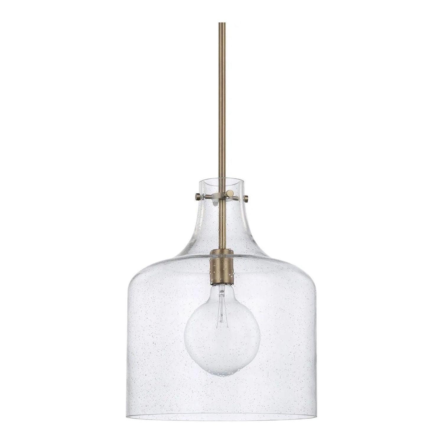 Capital Lighting Fixture Company - Crawford Seeded Glass Pendant - 325712AD - Canada Light Shop