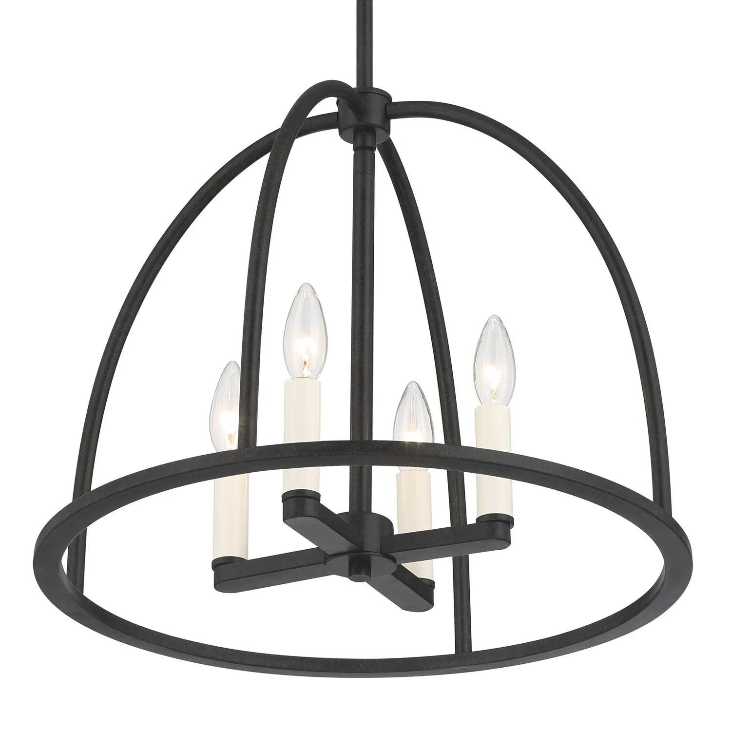 Crystorama - Abbott Chandelier - ABB-3004-BK - Canada Light Shop
