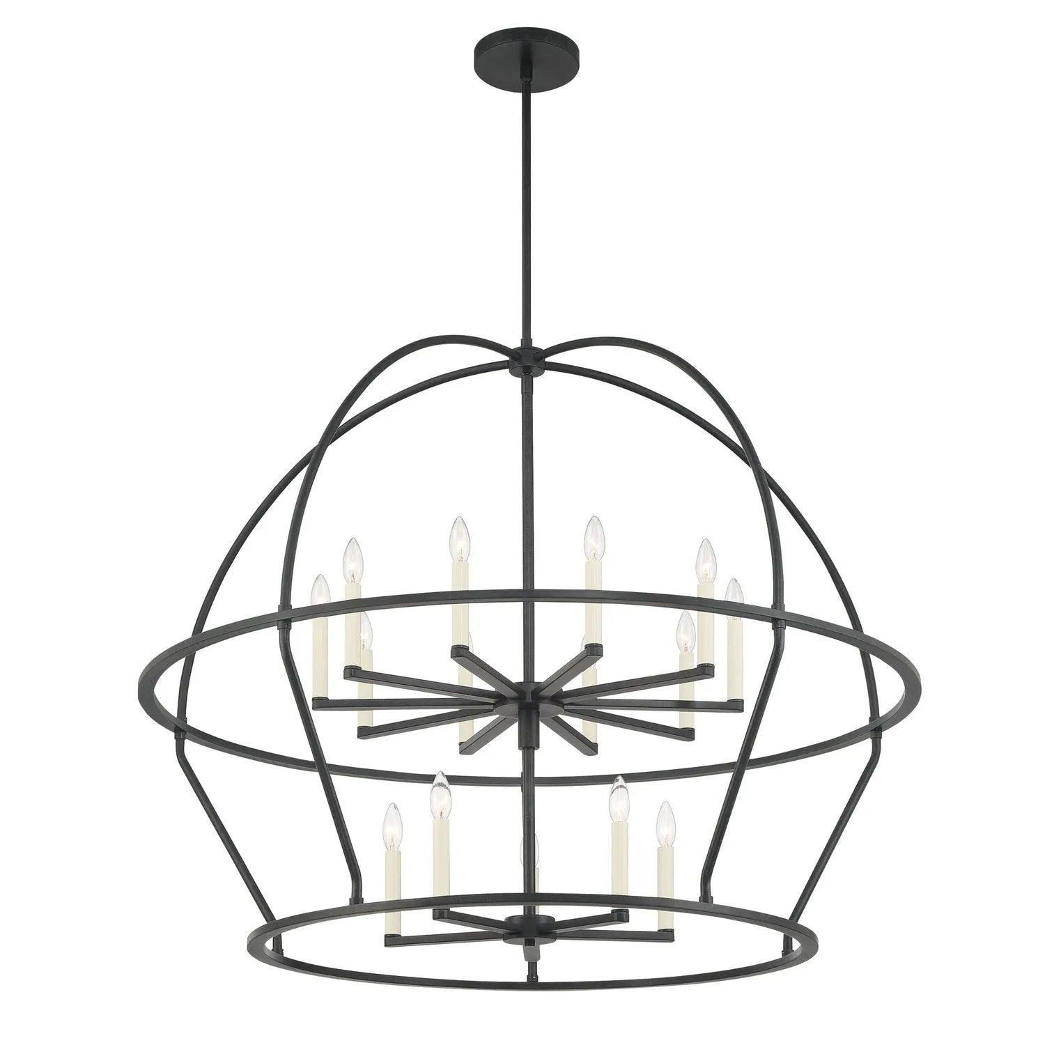 Crystorama - Abbott Chandelier - ABB-3004-BK - Canada Light Shop