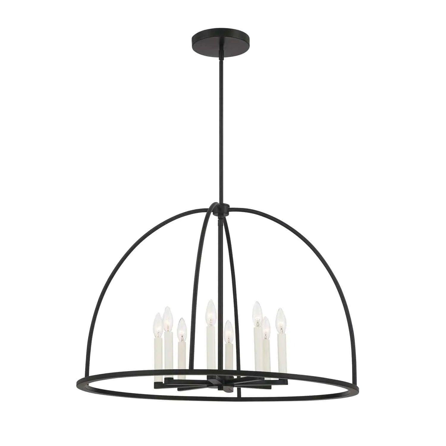 Crystorama - Abbott Chandelier - ABB-3008-BK - Canada Light Shop