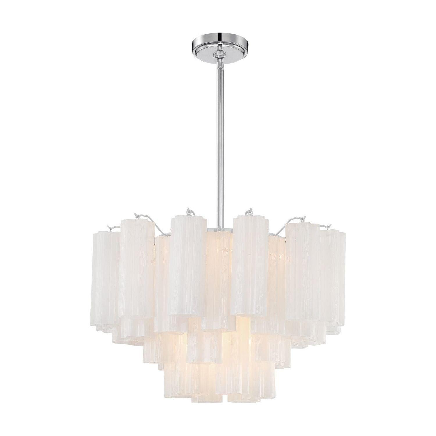 Crystorama - Addis Chandelier - ADD-308-CH-WH - Canada Light Shop
