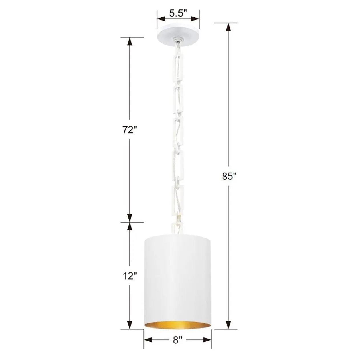 Crystorama - Alston One Light Mini Chandelier - 8680-MK-WH - Canada Light Shop