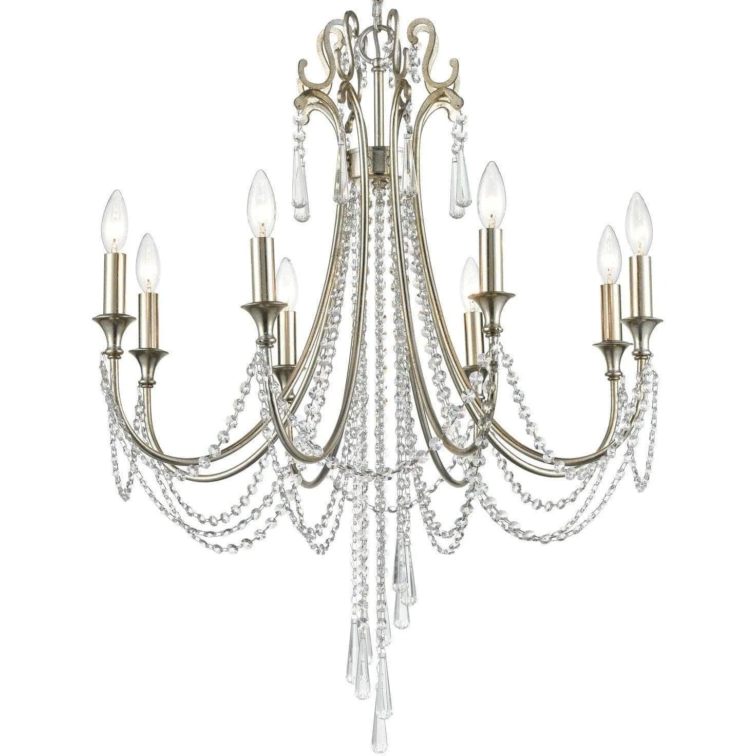 Crystorama - Arcadia Eight Light Chandelier - ARC-1908-SA-CL-MWP - Canada Light Shop