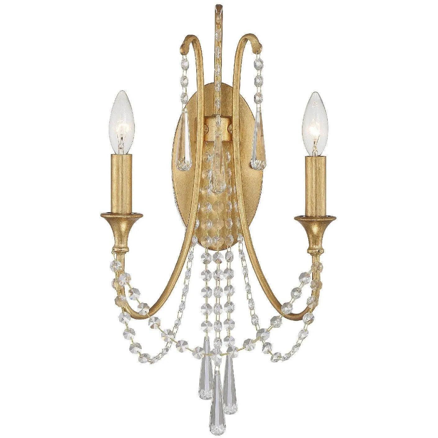 Crystorama - Arcadia Two Light Wall Mount - ARC-1902-GA-CL-MWP - Canada Light Shop