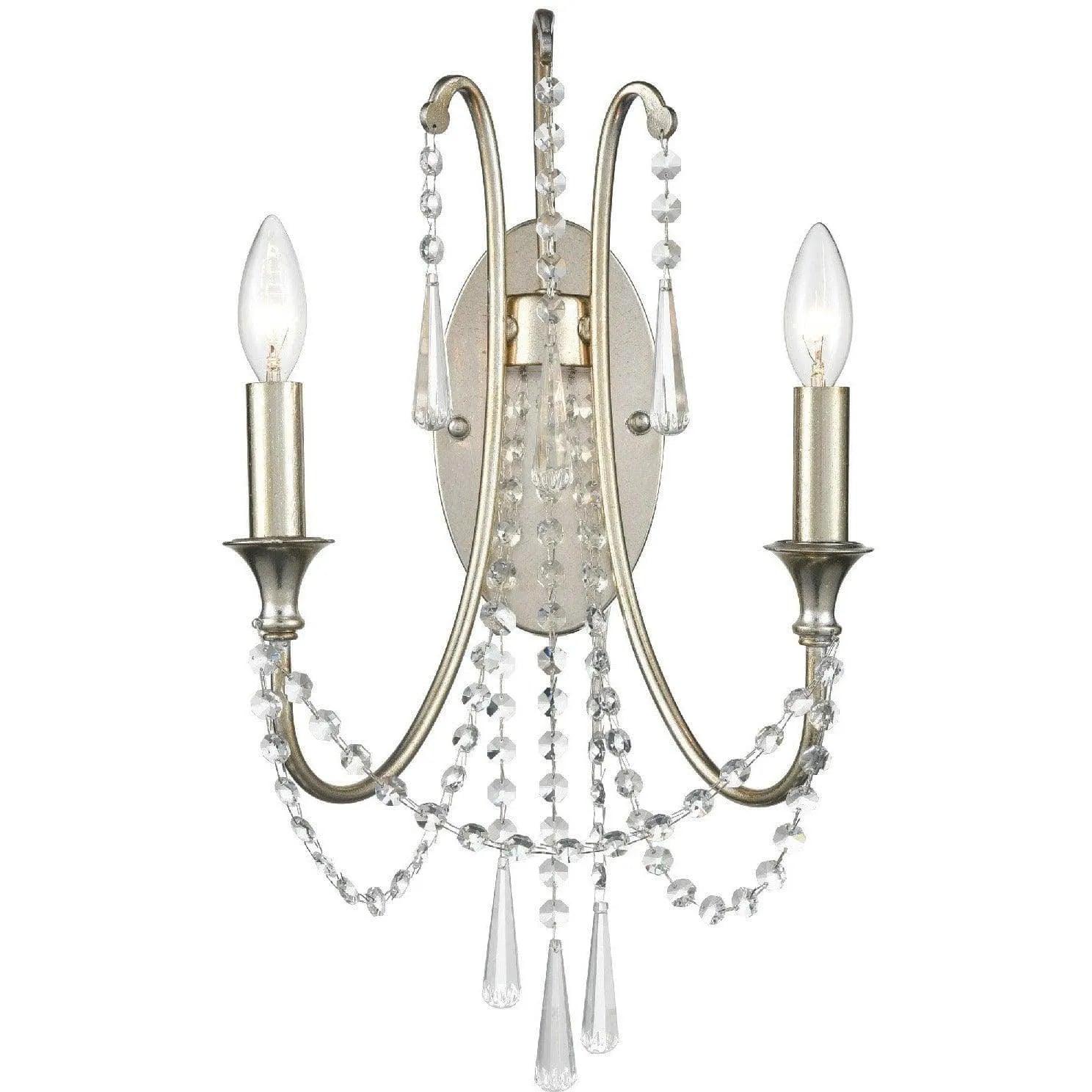 Crystorama - Arcadia Two Light Wall Mount - ARC-1902-SA-CL-MWP - Canada Light Shop