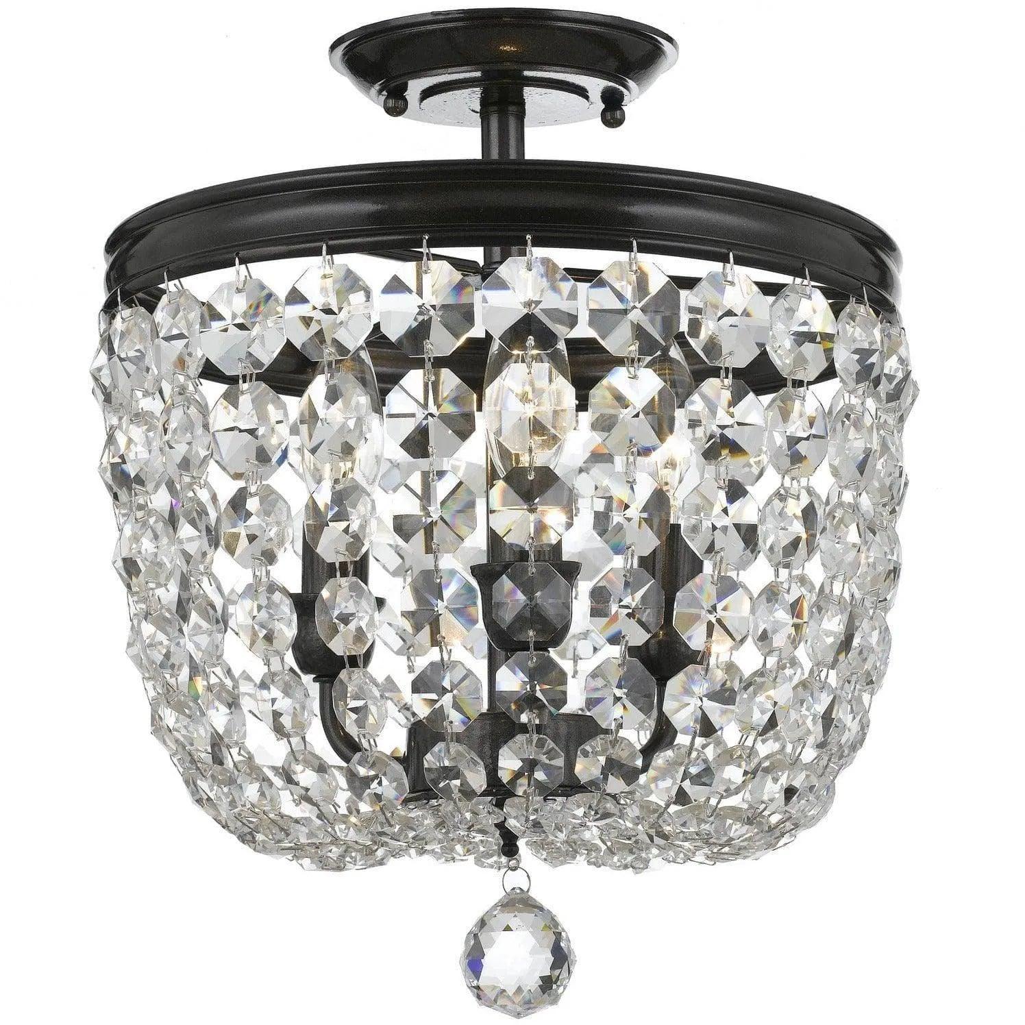Crystorama - Archer Three Light Ceiling Mount - 783-VZ-CL-SAQ - Canada Light Shop