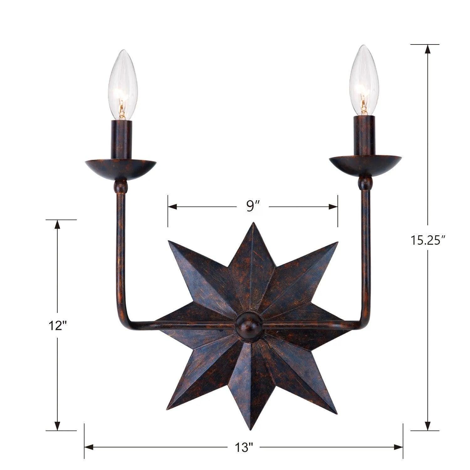 Crystorama - Astro Two Light Wall Mount - 9232-EB - Canada Light Shop
