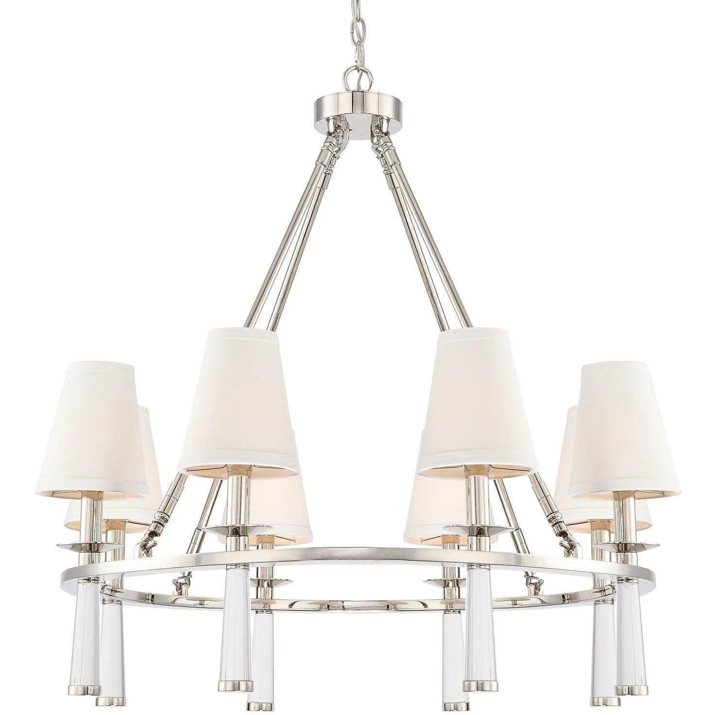 Crystorama - Baxter Eight Light Chandelier - 8867-PN - Canada Light Shop