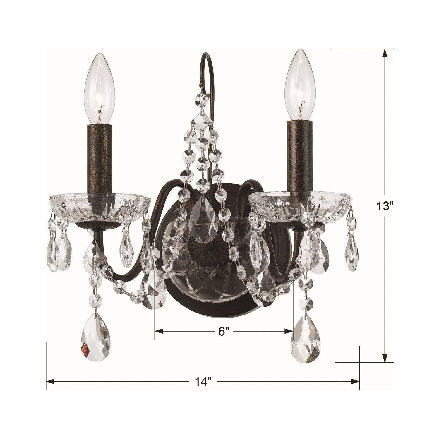 Crystorama - Butler Wall Mount - 3022-EB-CL-MWP - Canada Light Shop