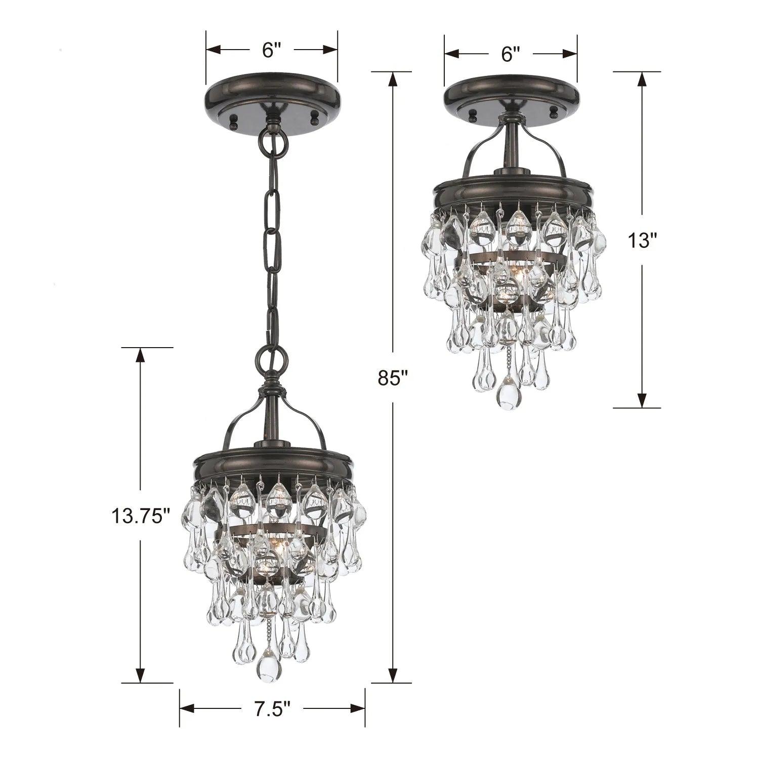Crystorama - Calypso One Light Mini Chandelier - 131-CH - Canada Light Shop