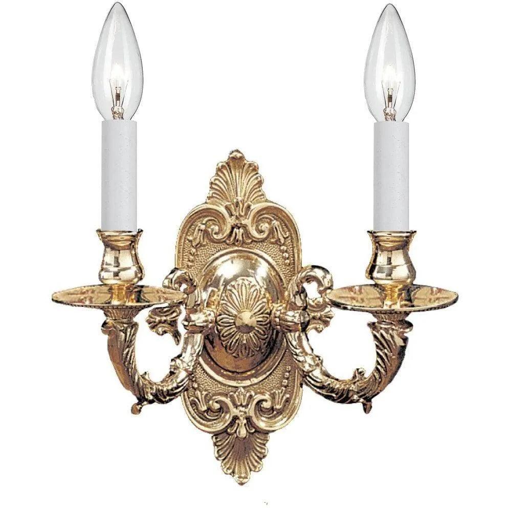 Crystorama - Cast Brass Wall Mount Two Light Wall Mount - 642-PB - Canada Light Shop