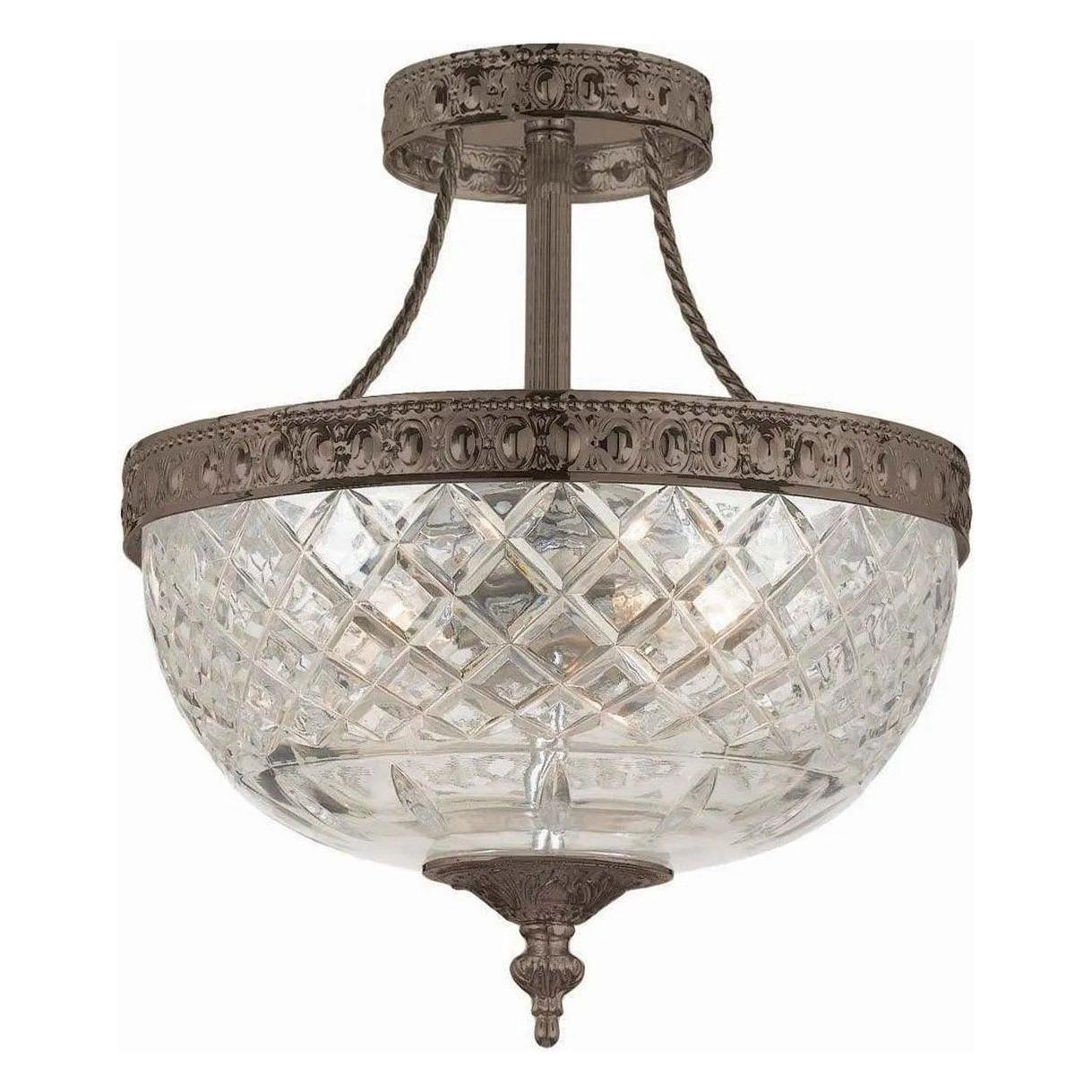 Crystorama - Ceiling Mount Three Light Ceiling Mount - 118-10-EB - Canada Light Shop