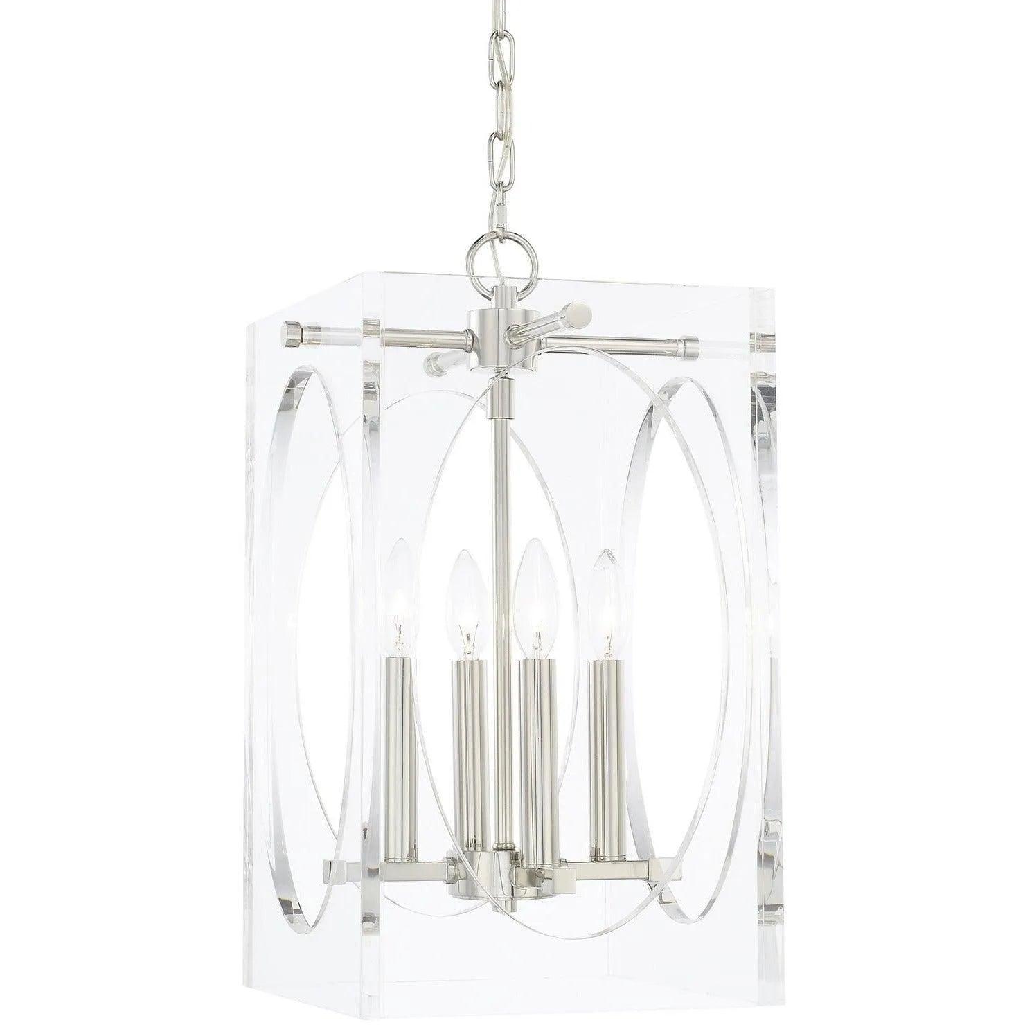 Crystorama - Drake Four Light Chandelier - 8874-PN - Canada Light Shop