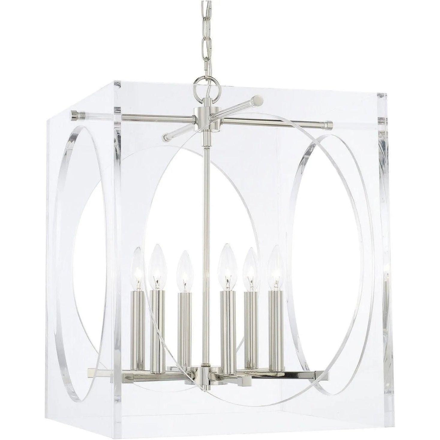 Crystorama - Drake Six Light Chandelier - 8876-PN - Canada Light Shop