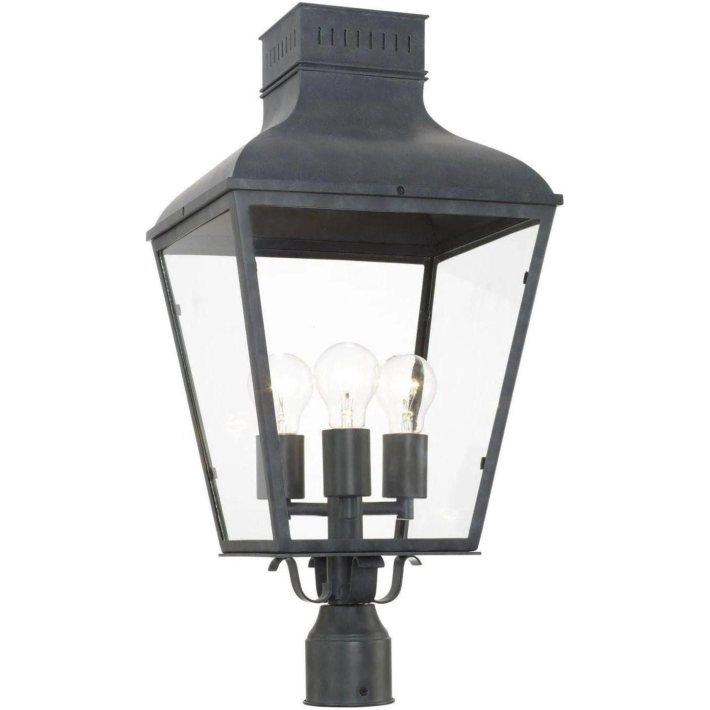 Crystorama - Dumont Three Light Outdoor Lantern Post - DUM-9808-GE - Canada Light Shop