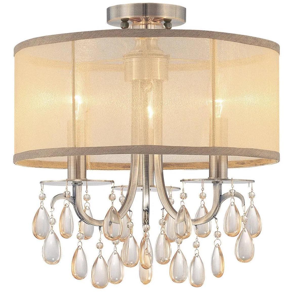 Crystorama - Hampton Three Light Ceiling Mount - 5623-AB_CEILING - Canada Light Shop