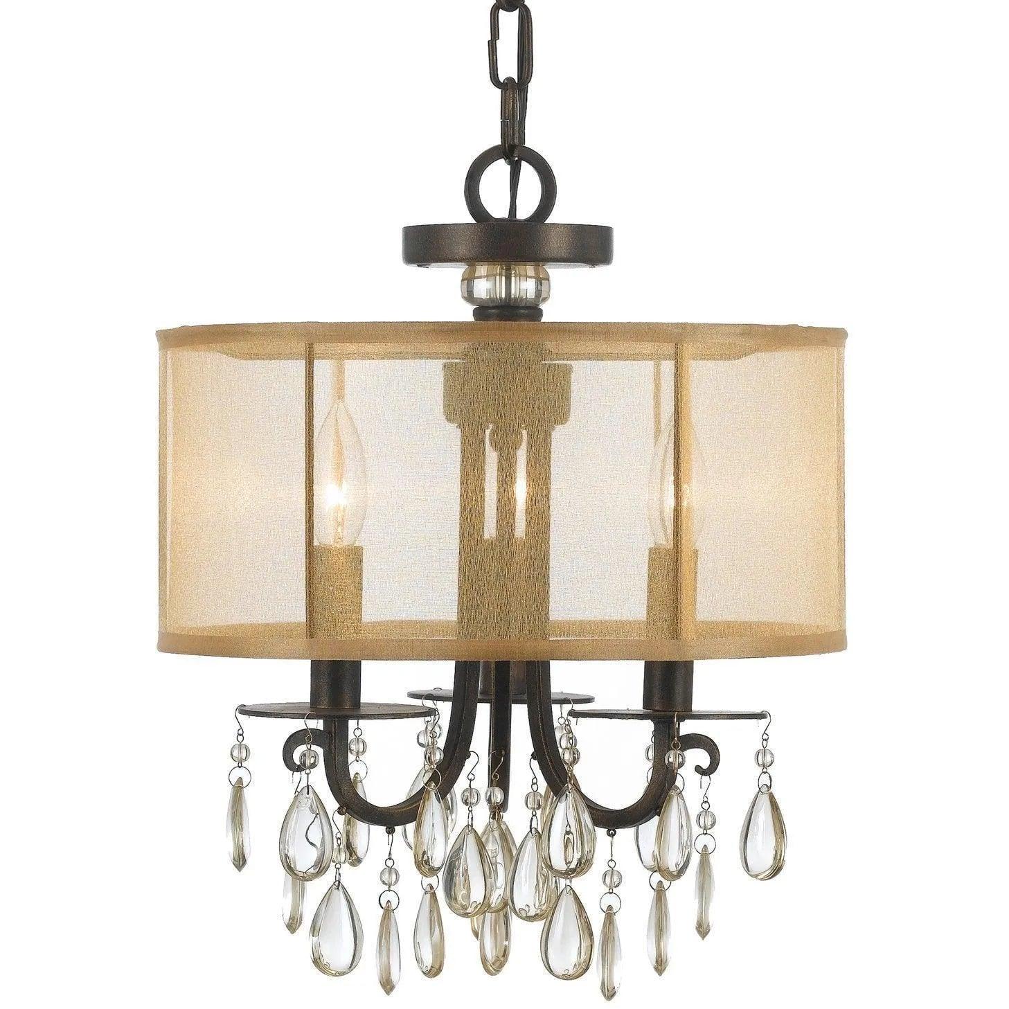 Crystorama - Hampton Three Light Mini Chandelier - 5623-EB - Canada Light Shop